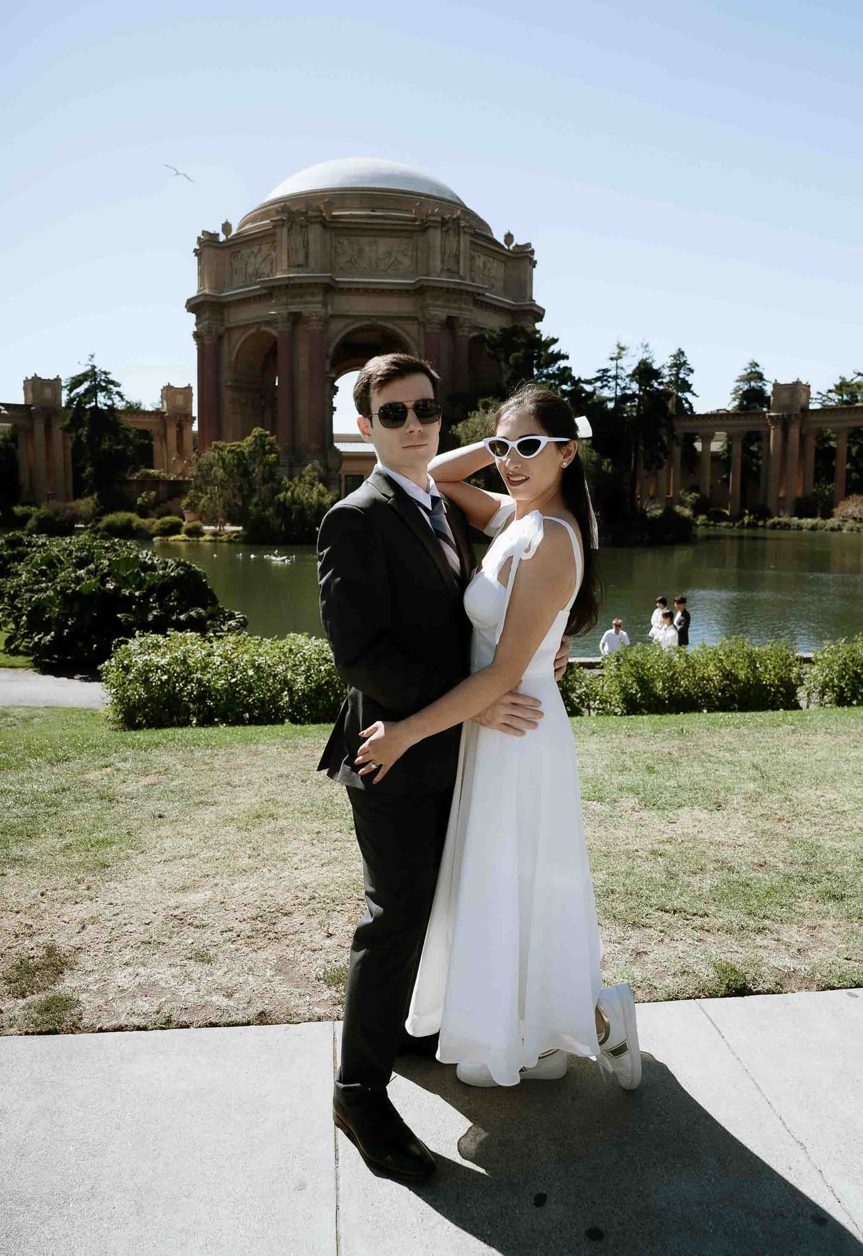 Elopement photoshoot at the Palace of fine arts, San Francisco, CA, USA