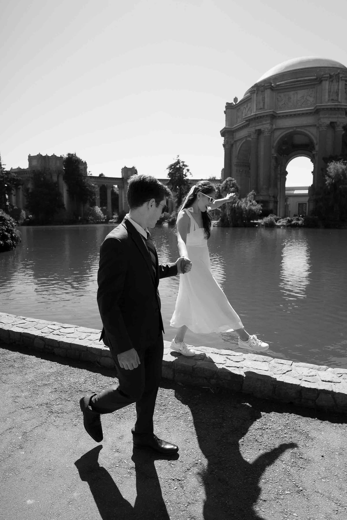 Elopement photoshoot at the Palace of fine arts, San Francisco, CA, USA