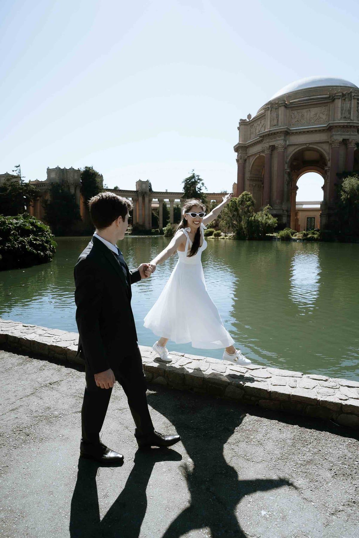 Elopement photoshoot at the Palace of fine arts, San Francisco, CA, USA
