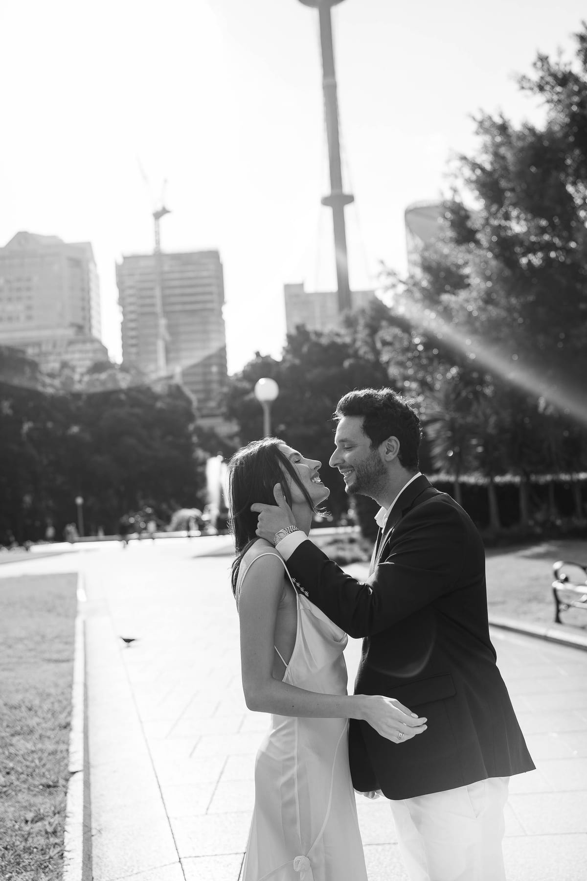 Christmas Date night couple photoshoot at St Marys cathedral, Morena bar and Martin place