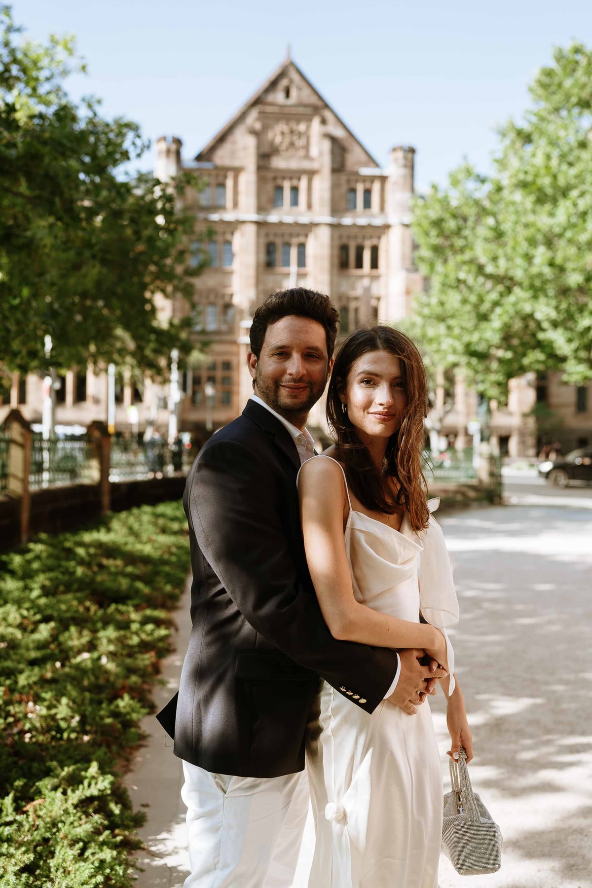 Christmas Date night couple photoshoot at St Marys cathedral, Morena bar and Martin place