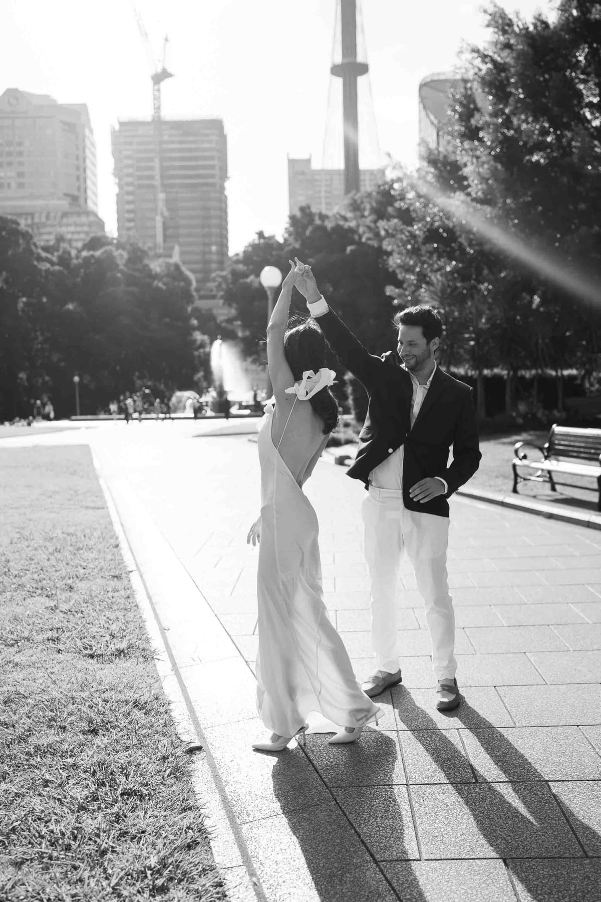 Christmas Date night couple photoshoot at St Marys cathedral, Morena bar and Martin place