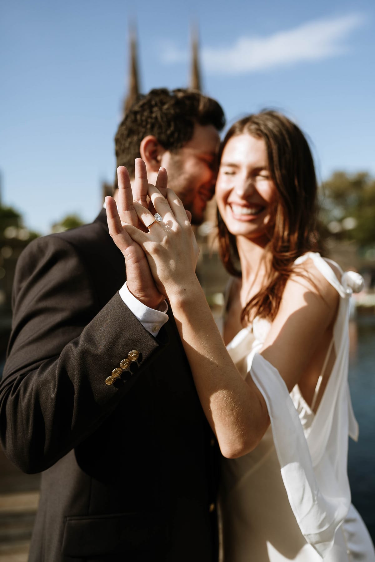 Christmas Date night couple photoshoot at St Marys cathedral, Morena bar and Martin place