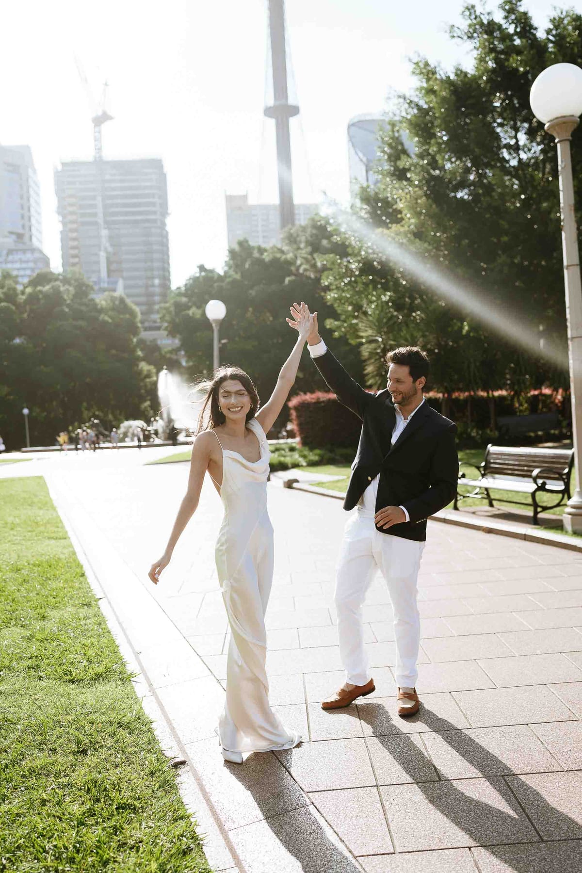 Christmas Date night couple photoshoot at St Marys cathedral, Morena bar and Martin place