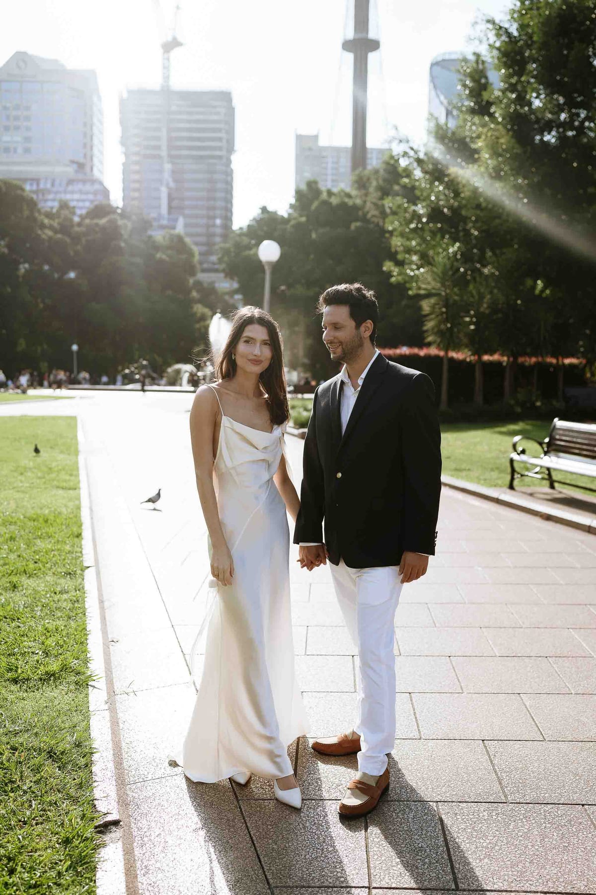 Christmas Date night couple photoshoot at St Marys cathedral, Morena bar and Martin place
