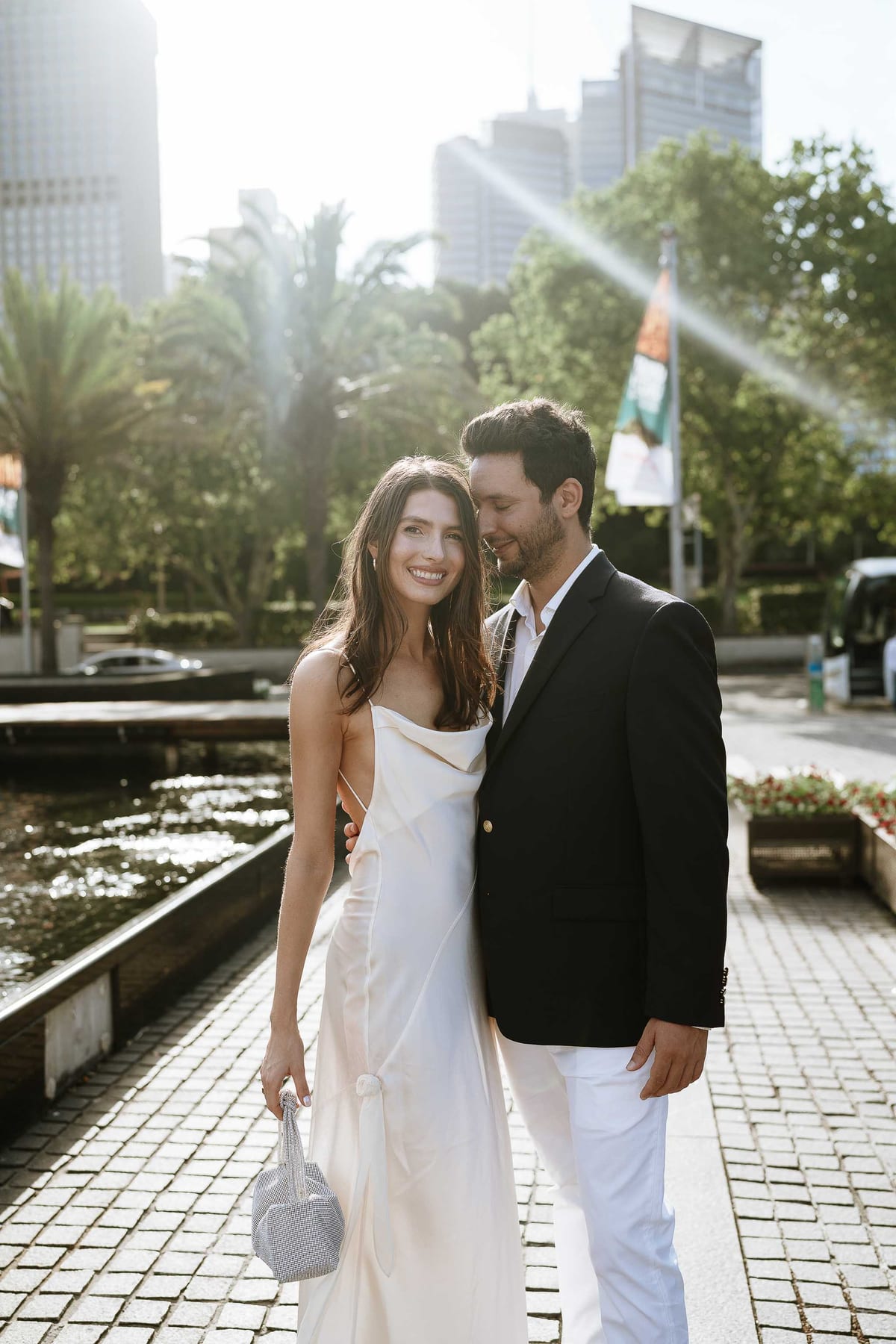 Christmas Date night couple photoshoot at St Marys cathedral, Morena bar and Martin place
