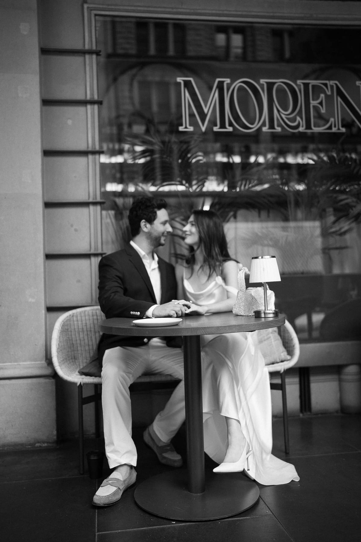 Christmas Date night couple photoshoot at St Marys cathedral, Morena bar and Martin place