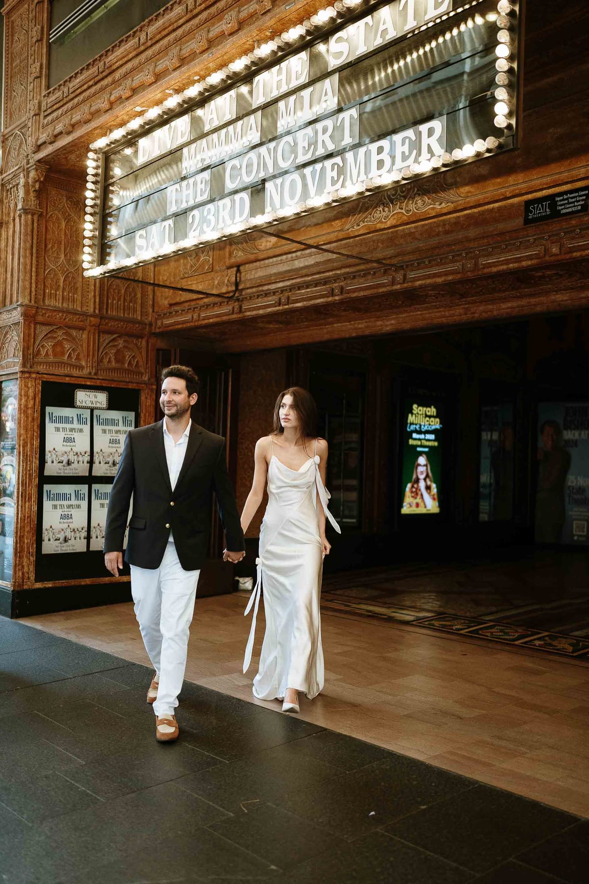 Christmas Date night couple photoshoot at St Marys cathedral, Morena bar and Martin place