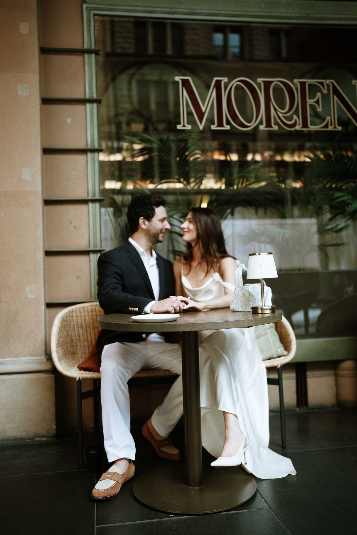 Christmas Date night couple photoshoot at St Marys cathedral, Morena bar and Martin place