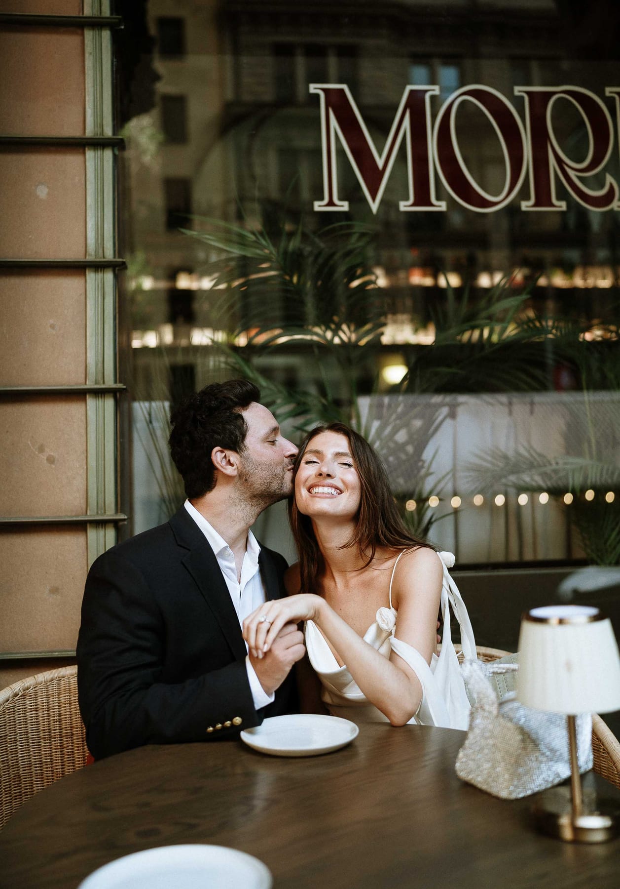 Christmas Date night couple photoshoot at St Marys cathedral, Morena bar and Martin place