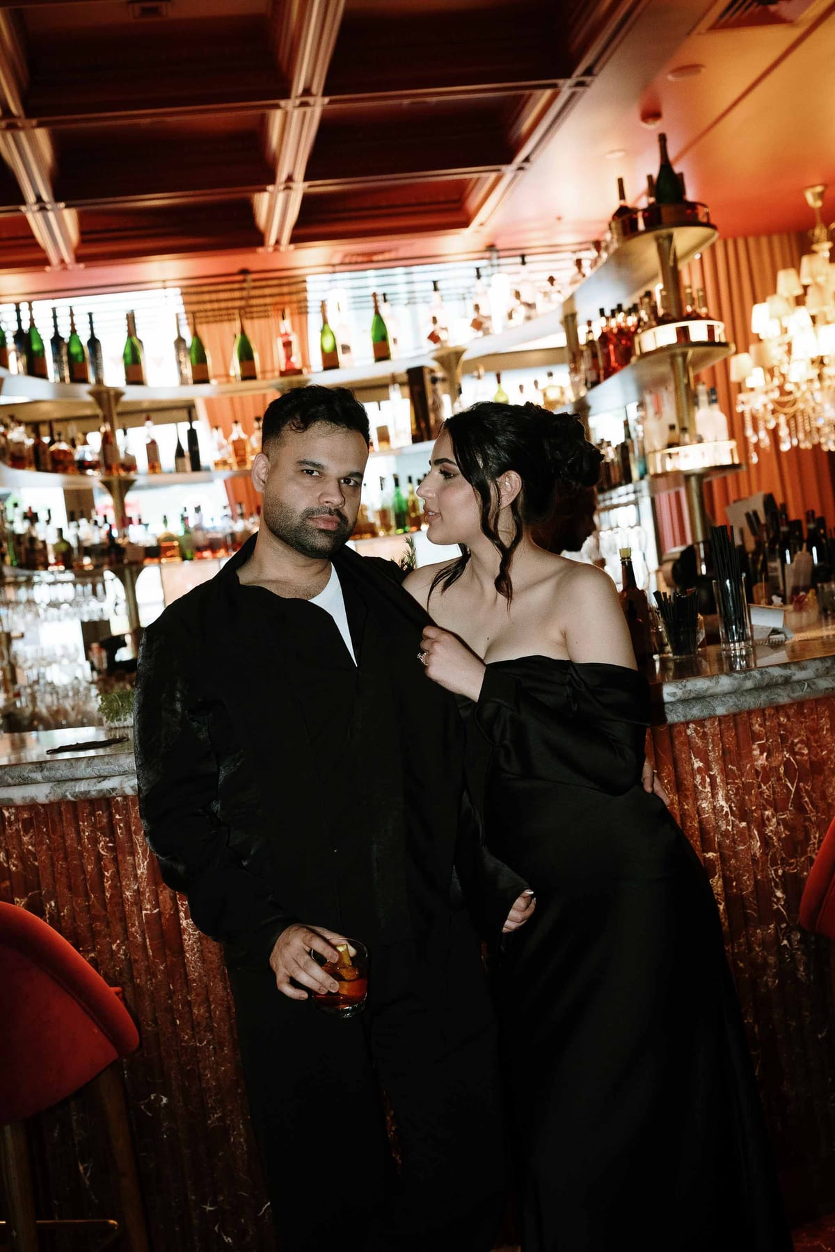SUNREET AND PAVANAH (Hard flash editorial photoshoot at Cardea bar, Barangaroo)