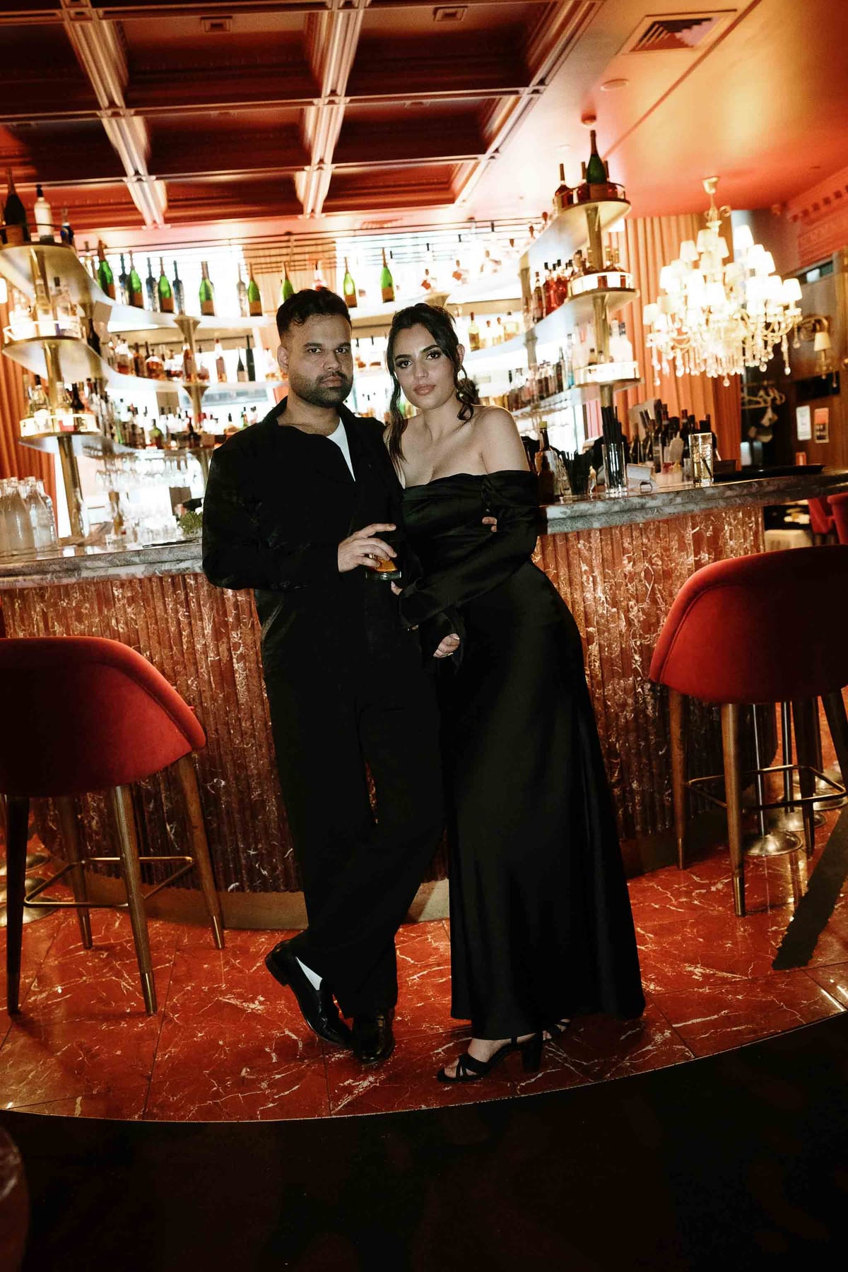 SUNREET AND PAVANAH (Hard flash editorial photoshoot at Cardea bar, Barangaroo)