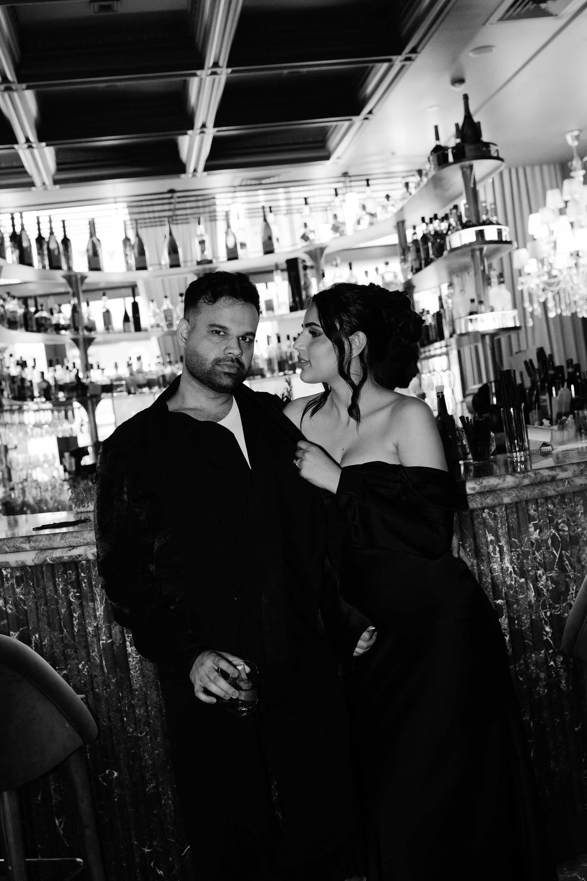 SUNREET AND PAVANAH (Hard flash editorial photoshoot at Cardea bar, Barangaroo)