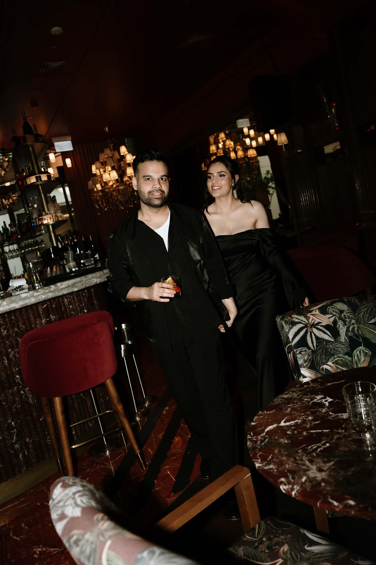 SUNREET AND PAVANAH (Hard flash editorial photoshoot at Cardea bar, Barangaroo)
