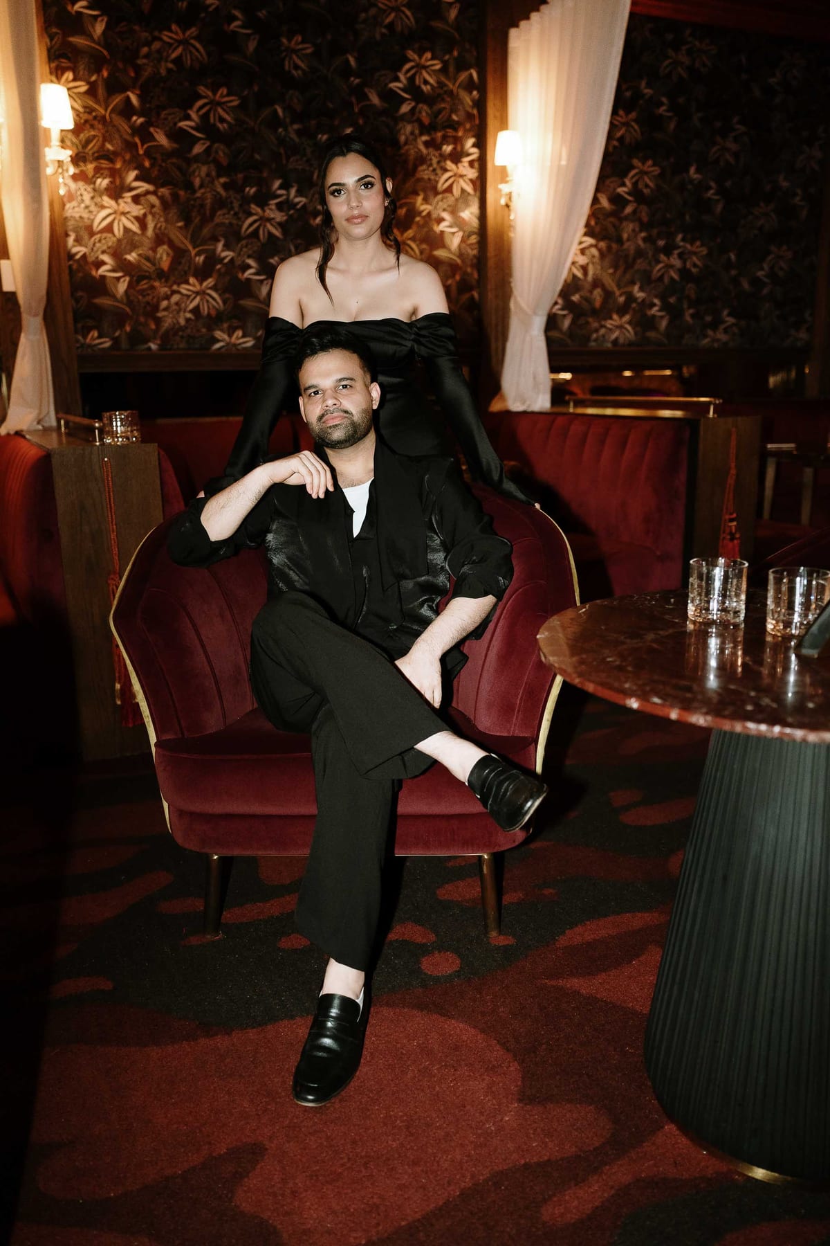 SUNREET AND PAVANAH (Hard flash editorial photoshoot at Cardea bar, Barangaroo)