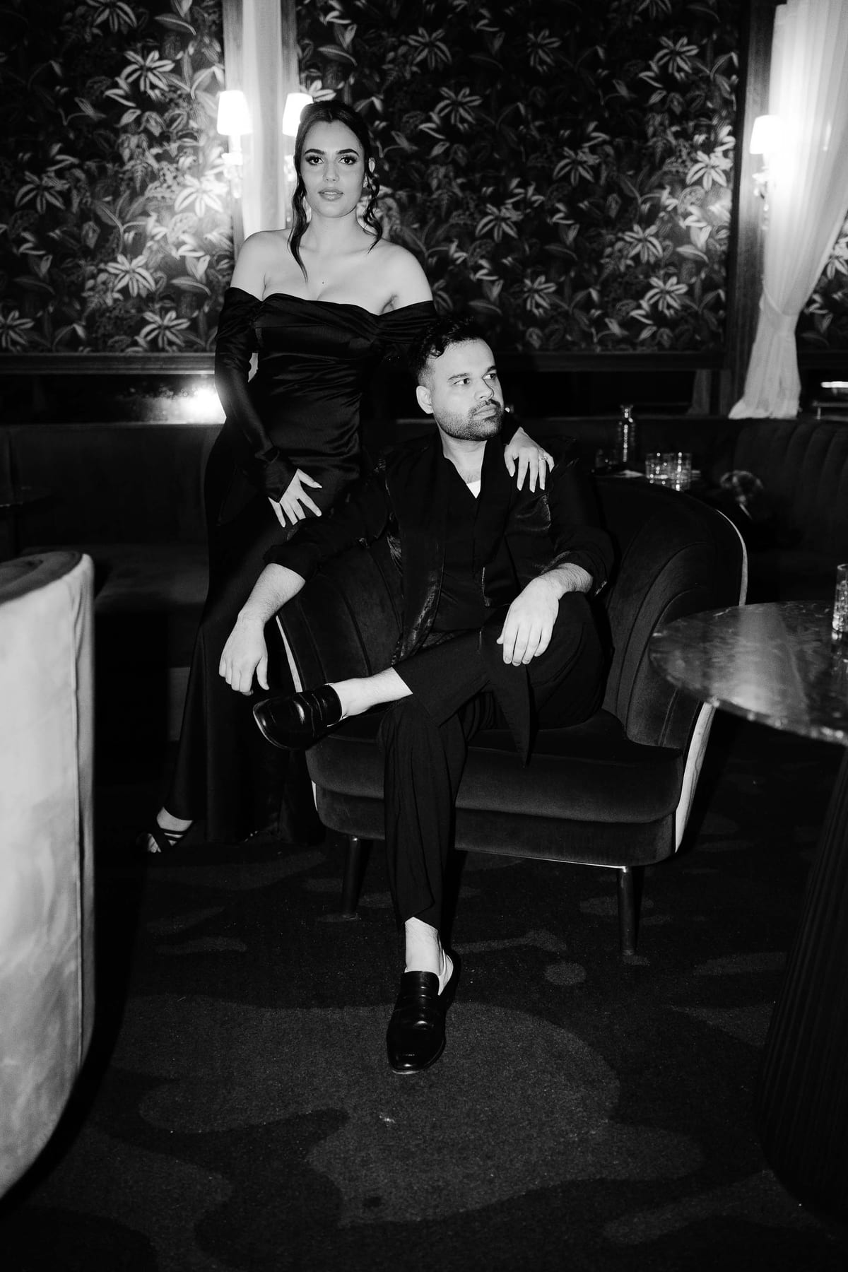 SUNREET AND PAVANAH (Hard flash editorial photoshoot at Cardea bar, Barangaroo)