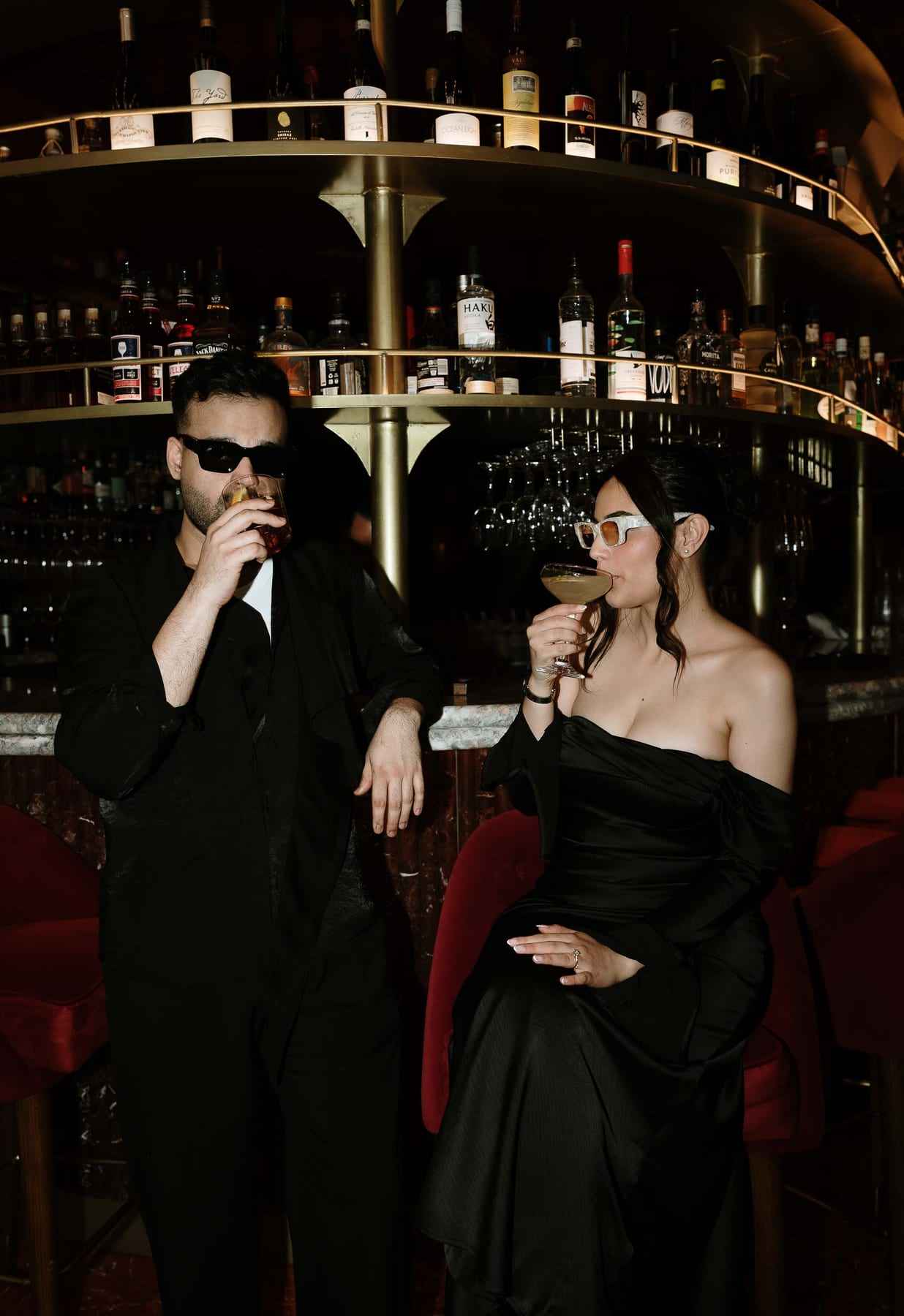 SUNREET AND PAVANAH (Hard flash editorial photoshoot at Cardea bar, Barangaroo)