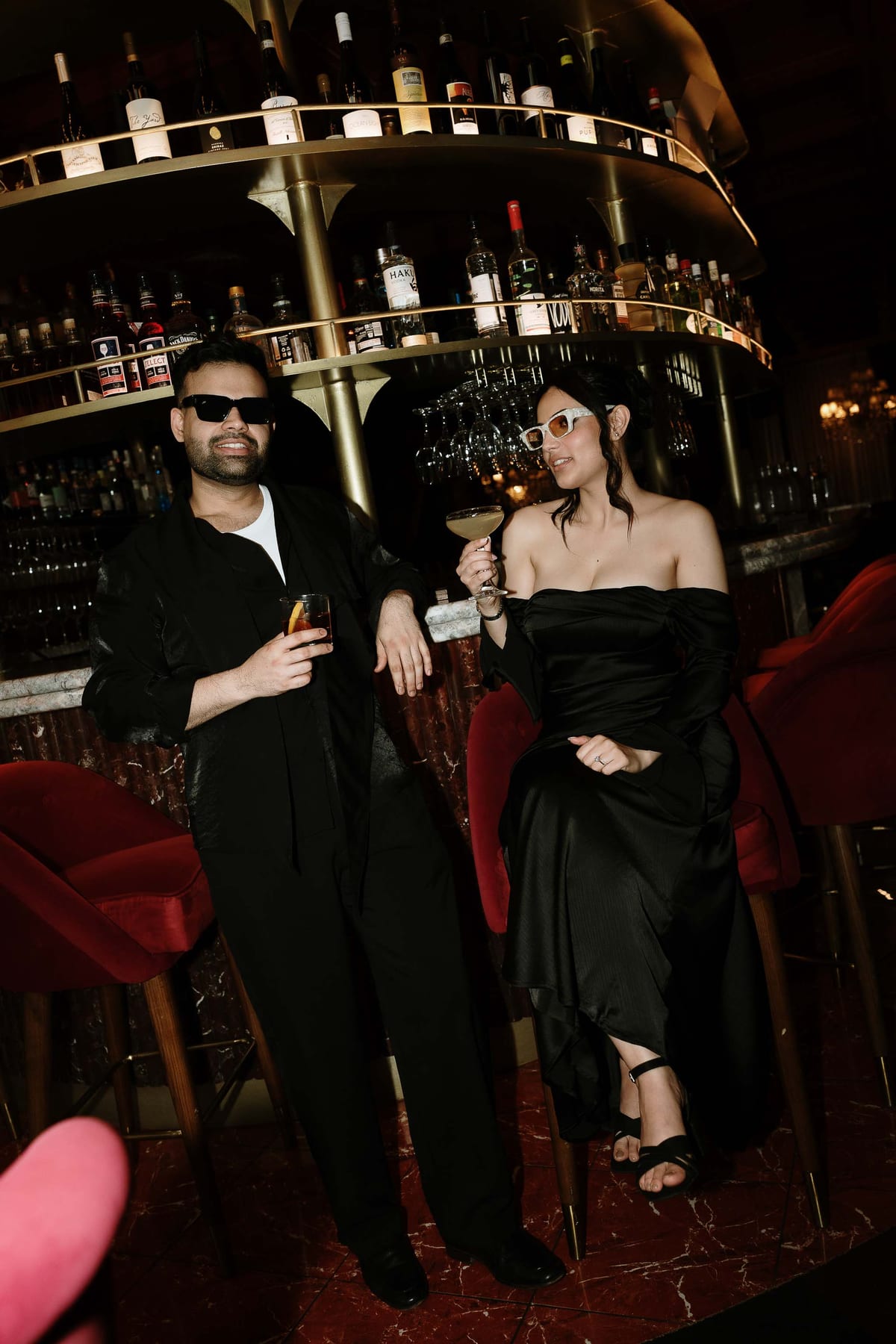 SUNREET AND PAVANAH (Hard flash editorial photoshoot at Cardea bar, Barangaroo)