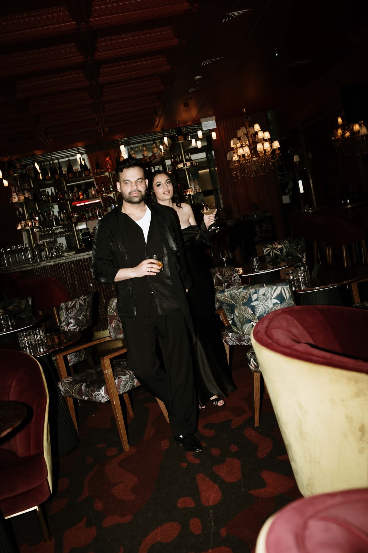 SUNREET AND PAVANAH (Hard flash editorial photoshoot at Cardea bar, Barangaroo)