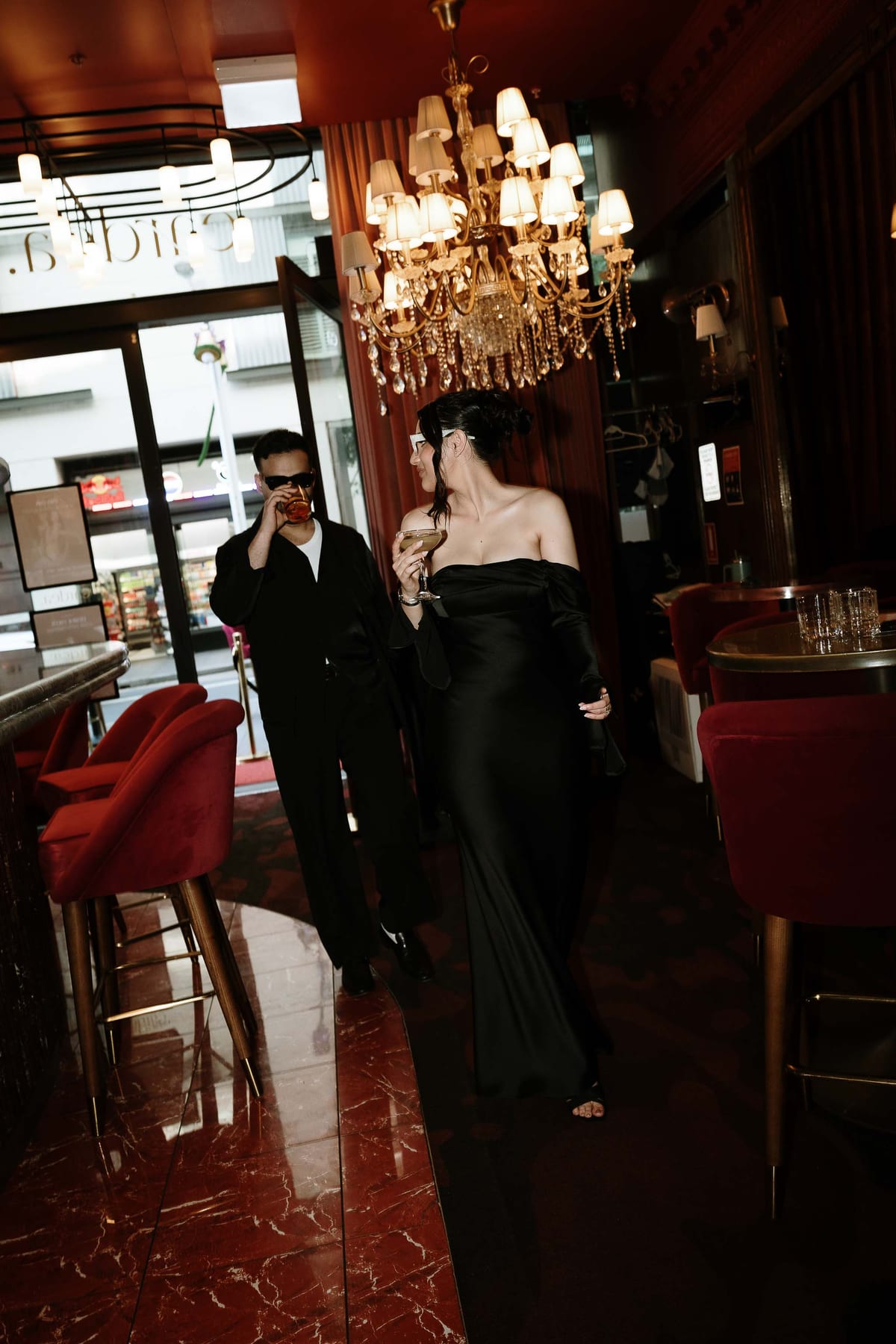SUNREET AND PAVANAH (Hard flash editorial photoshoot at Cardea bar, Barangaroo)