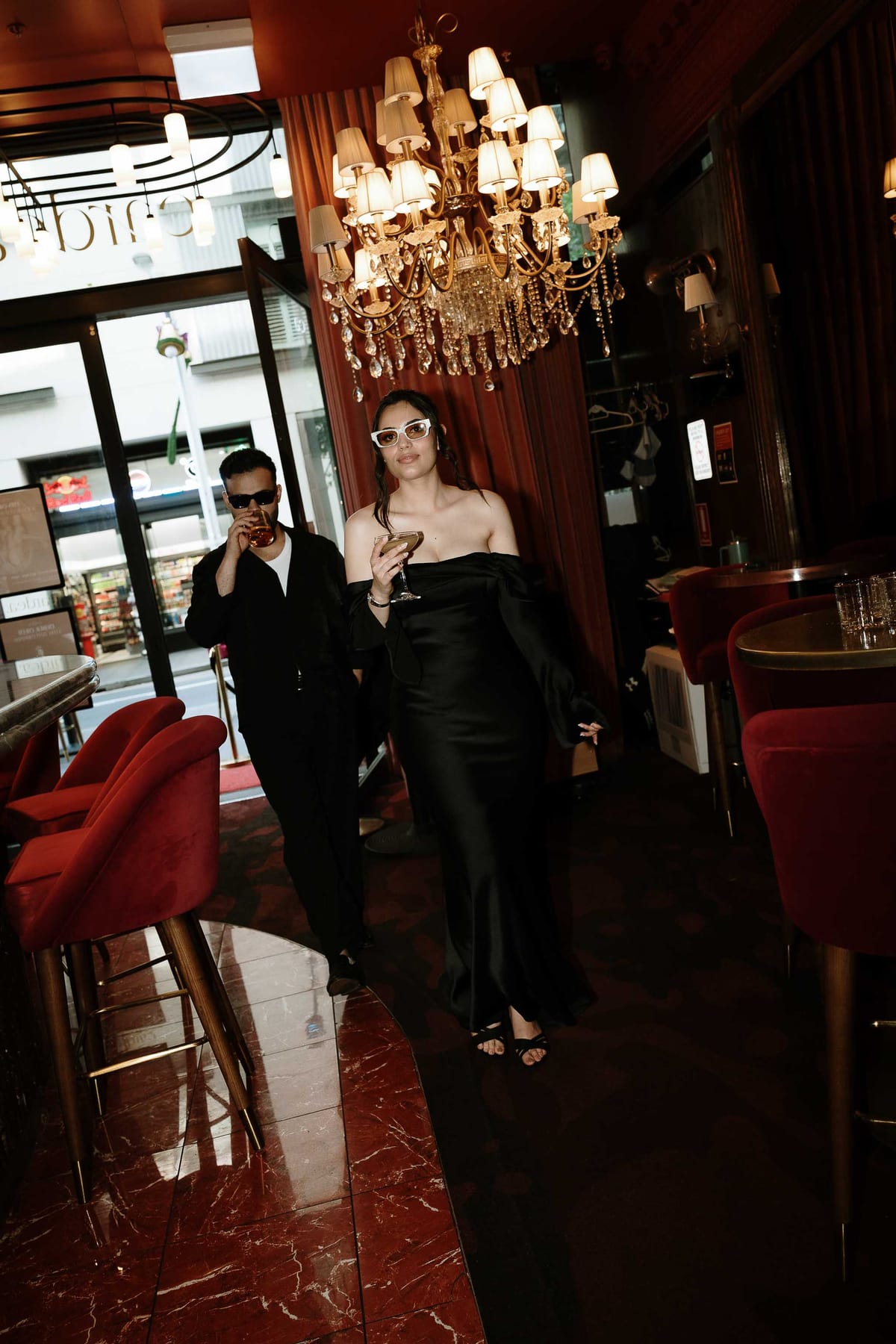 SUNREET AND PAVANAH (Hard flash editorial photoshoot at Cardea bar, Barangaroo)