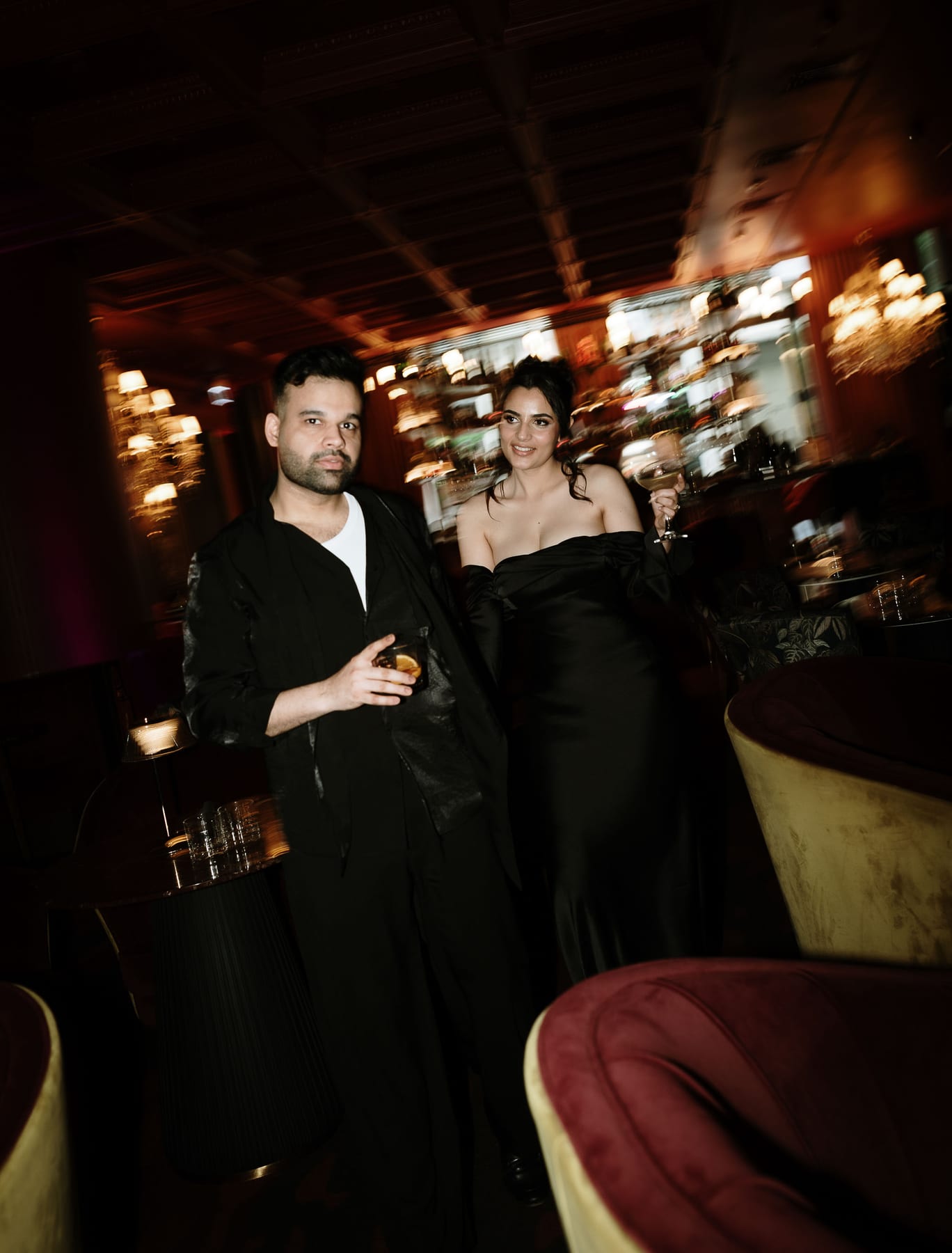 SUNREET AND PAVANAH (Hard flash editorial photoshoot at Cardea bar, Barangaroo)