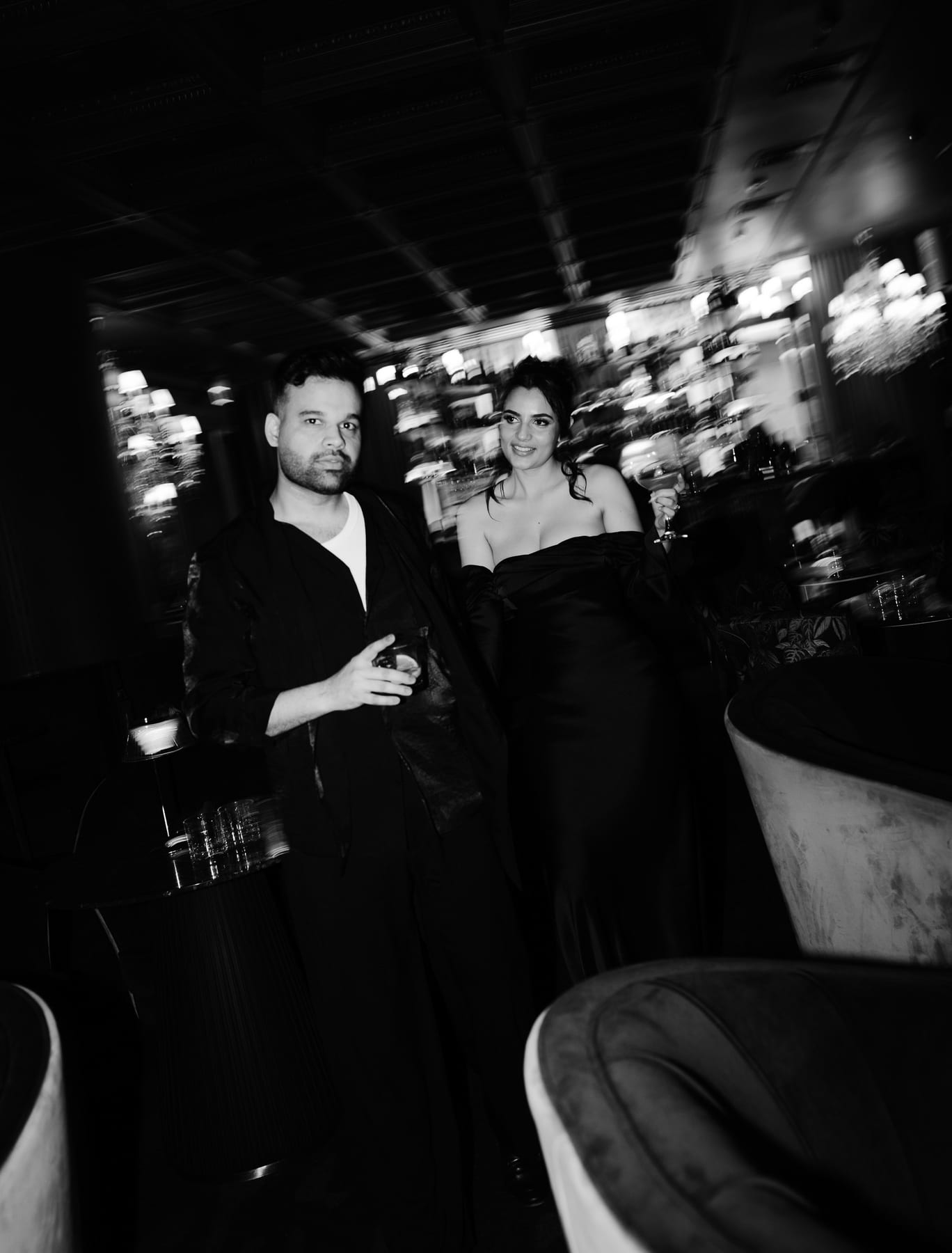 SUNREET AND PAVANAH (Hard flash editorial photoshoot at Cardea bar, Barangaroo)
