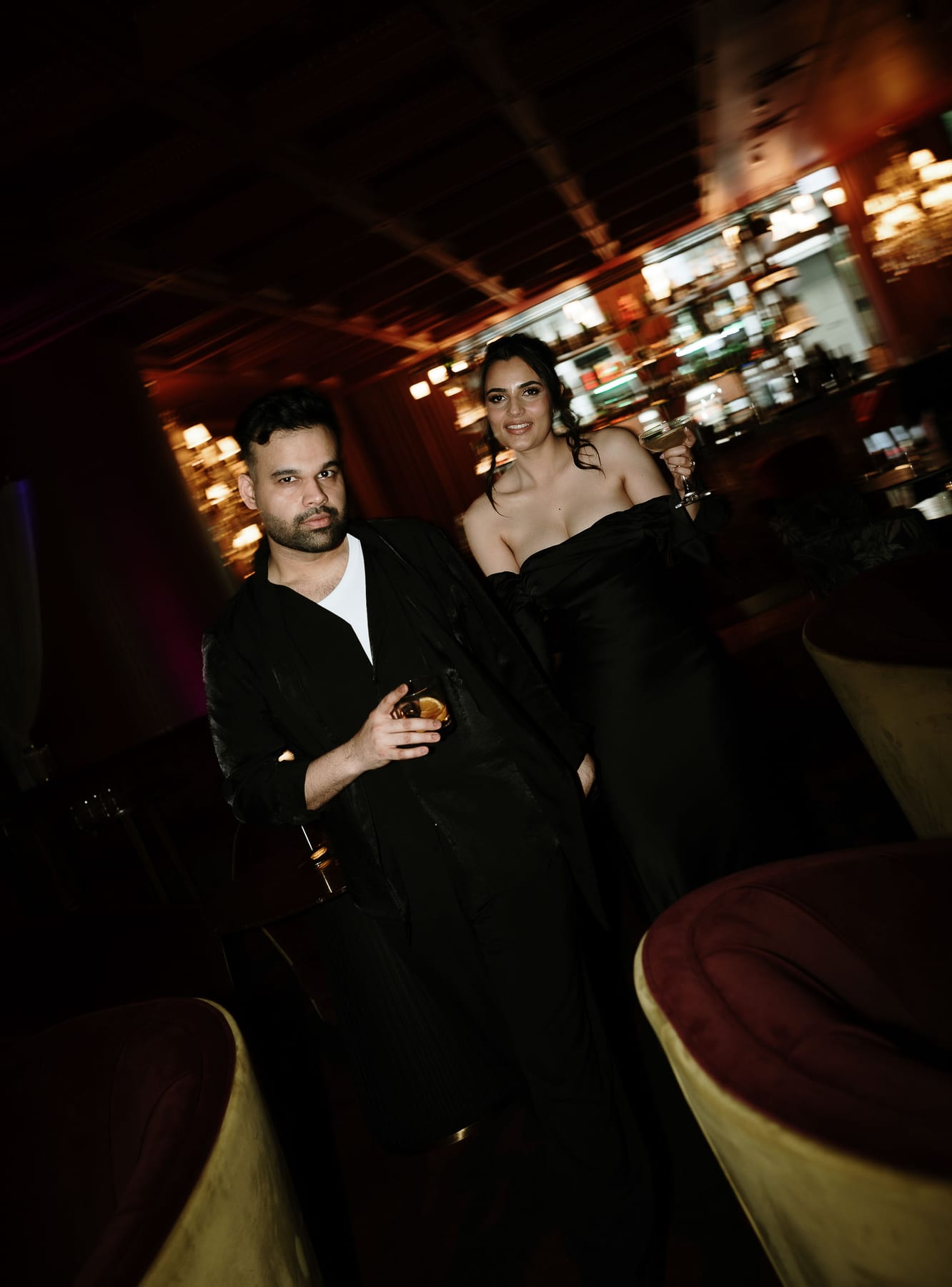 SUNREET AND PAVANAH (Hard flash editorial photoshoot at Cardea bar, Barangaroo)
