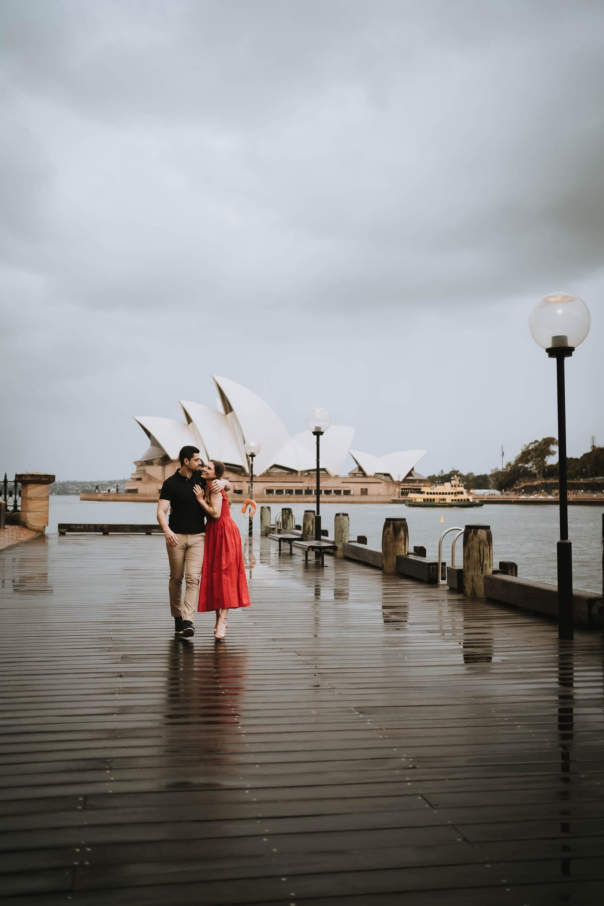 RANKO AND SAVANNAH (Rainy engagement photoshoot at Sydney Harbour bridge and Opera house)