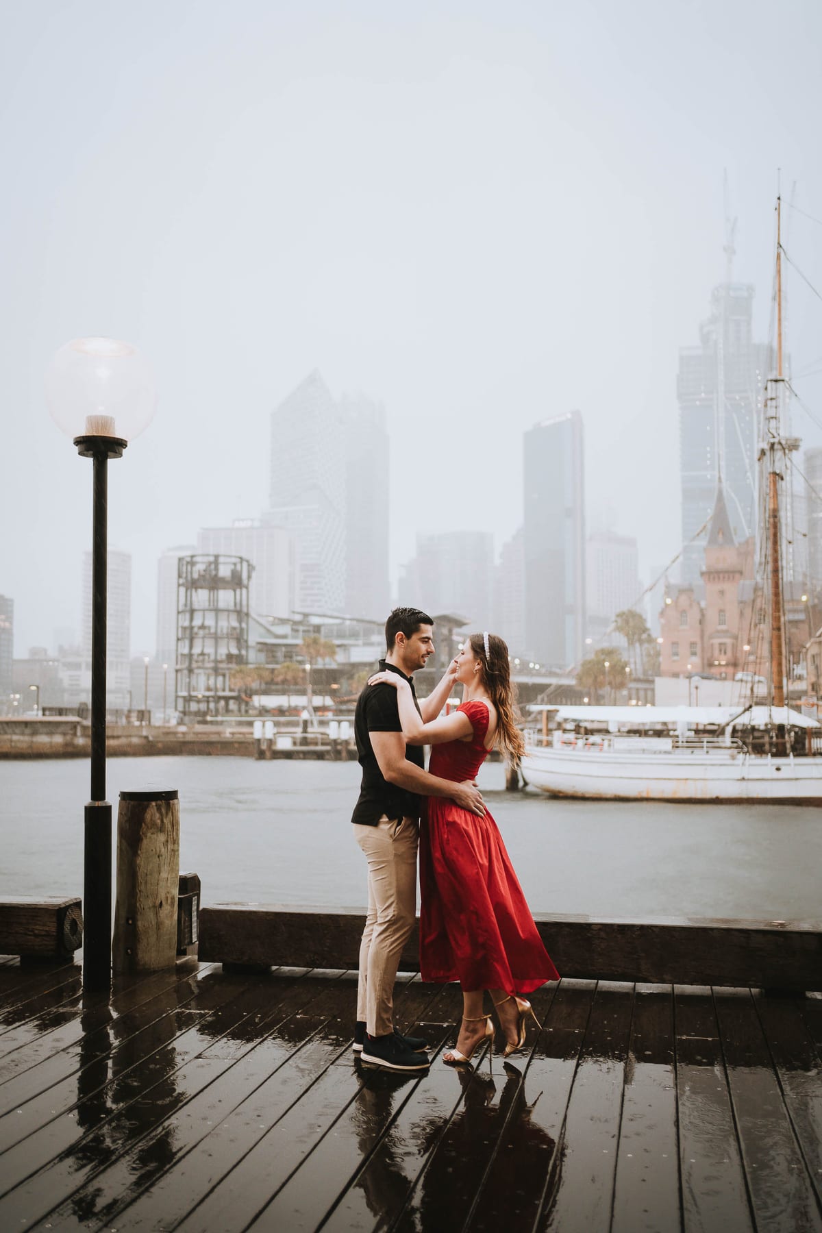 RANKO AND SAVANNAH (Rainy engagement photoshoot at Sydney Harbour bridge and Opera house)