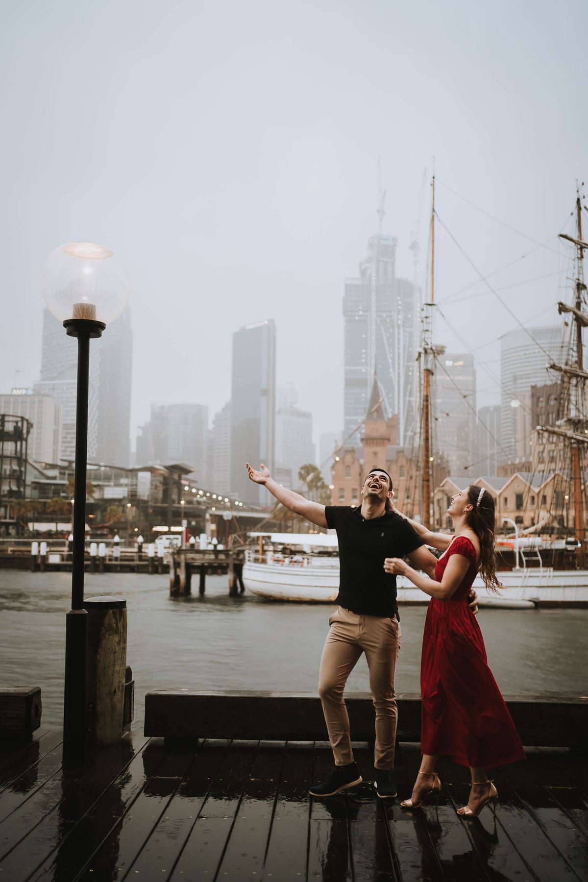 RANKO AND SAVANNAH (Rainy engagement photoshoot at Sydney Harbour bridge and Opera house)