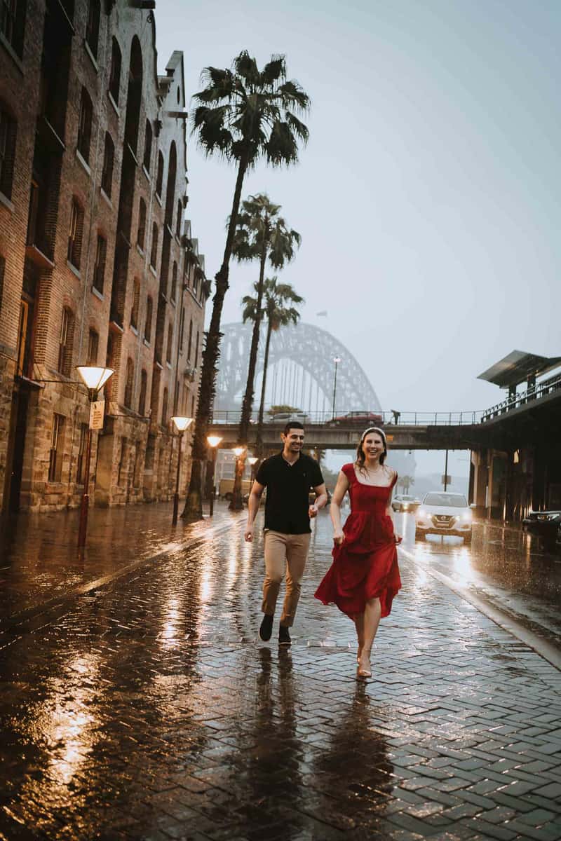 RANKO AND SAVANNAH (Rainy engagement photoshoot at Sydney Harbour bridge and Opera house)