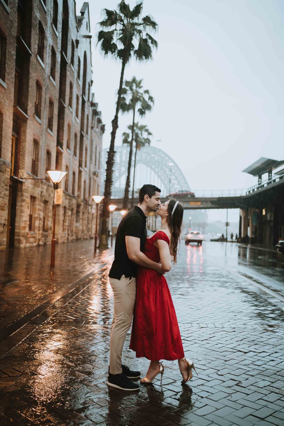 RANKO AND SAVANNAH (Rainy engagement photoshoot at Sydney Harbour bridge and Opera house)