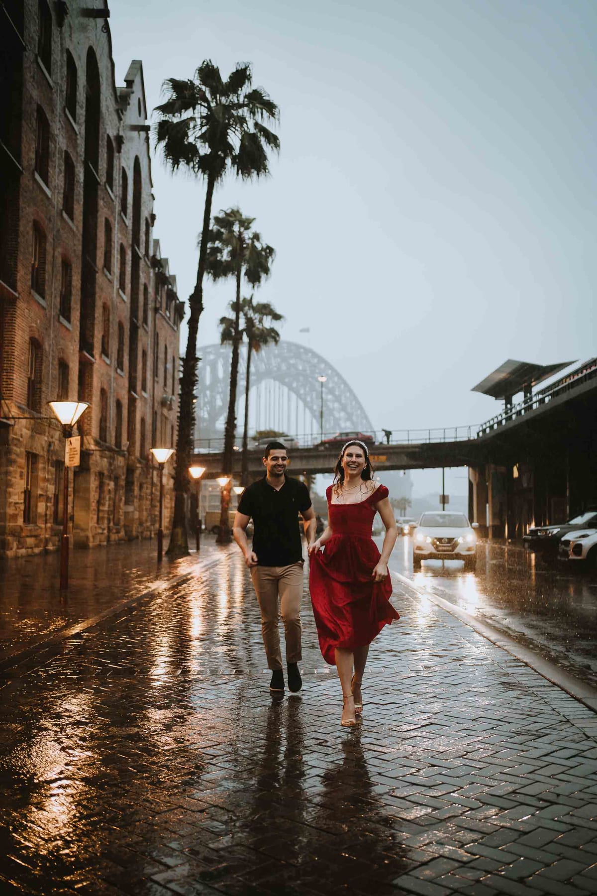 RANKO AND SAVANNAH (Rainy engagement photoshoot at Sydney Harbour bridge and Opera house)