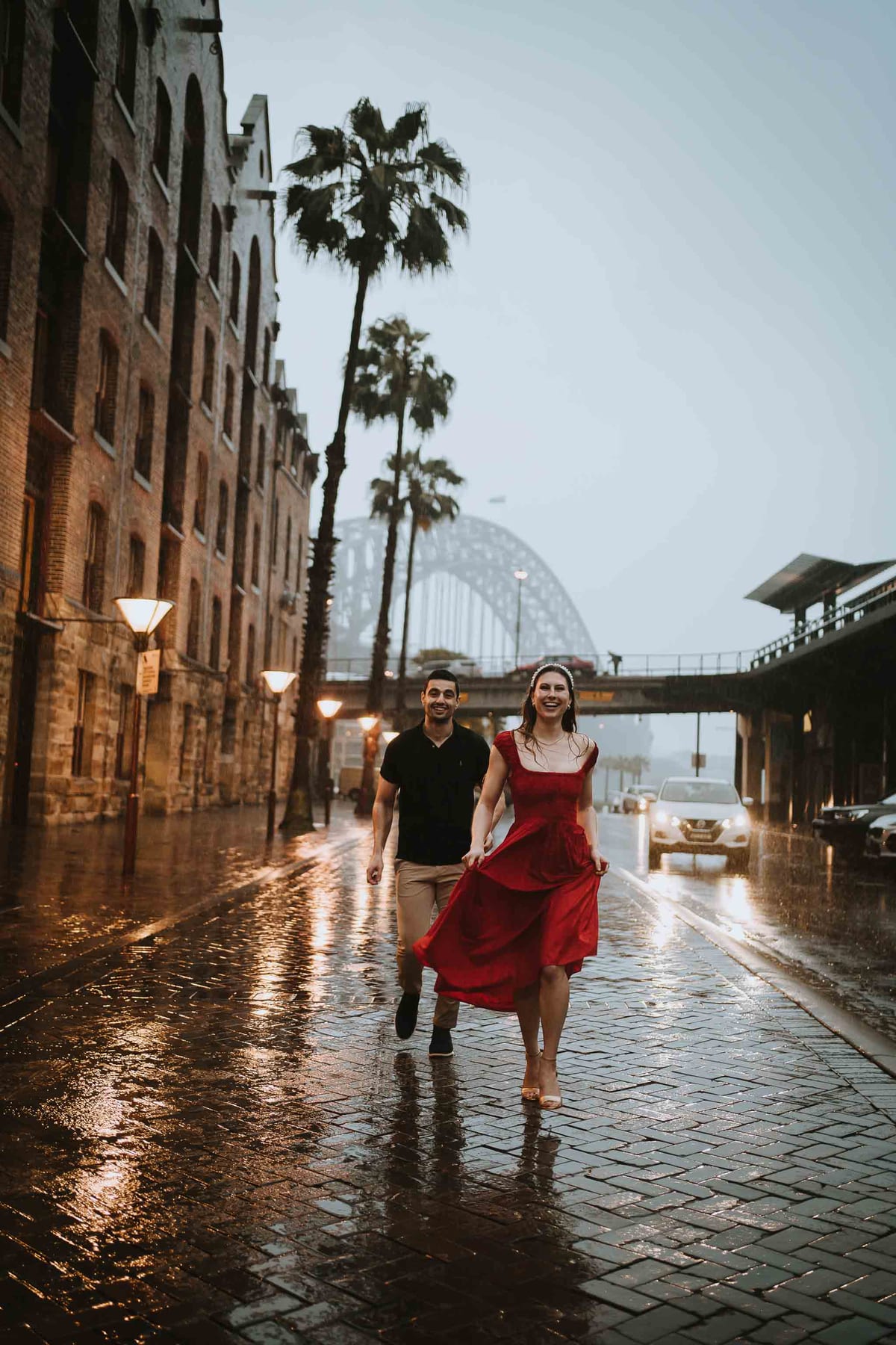 RANKO AND SAVANNAH (Rainy engagement photoshoot at Sydney Harbour bridge and Opera house)