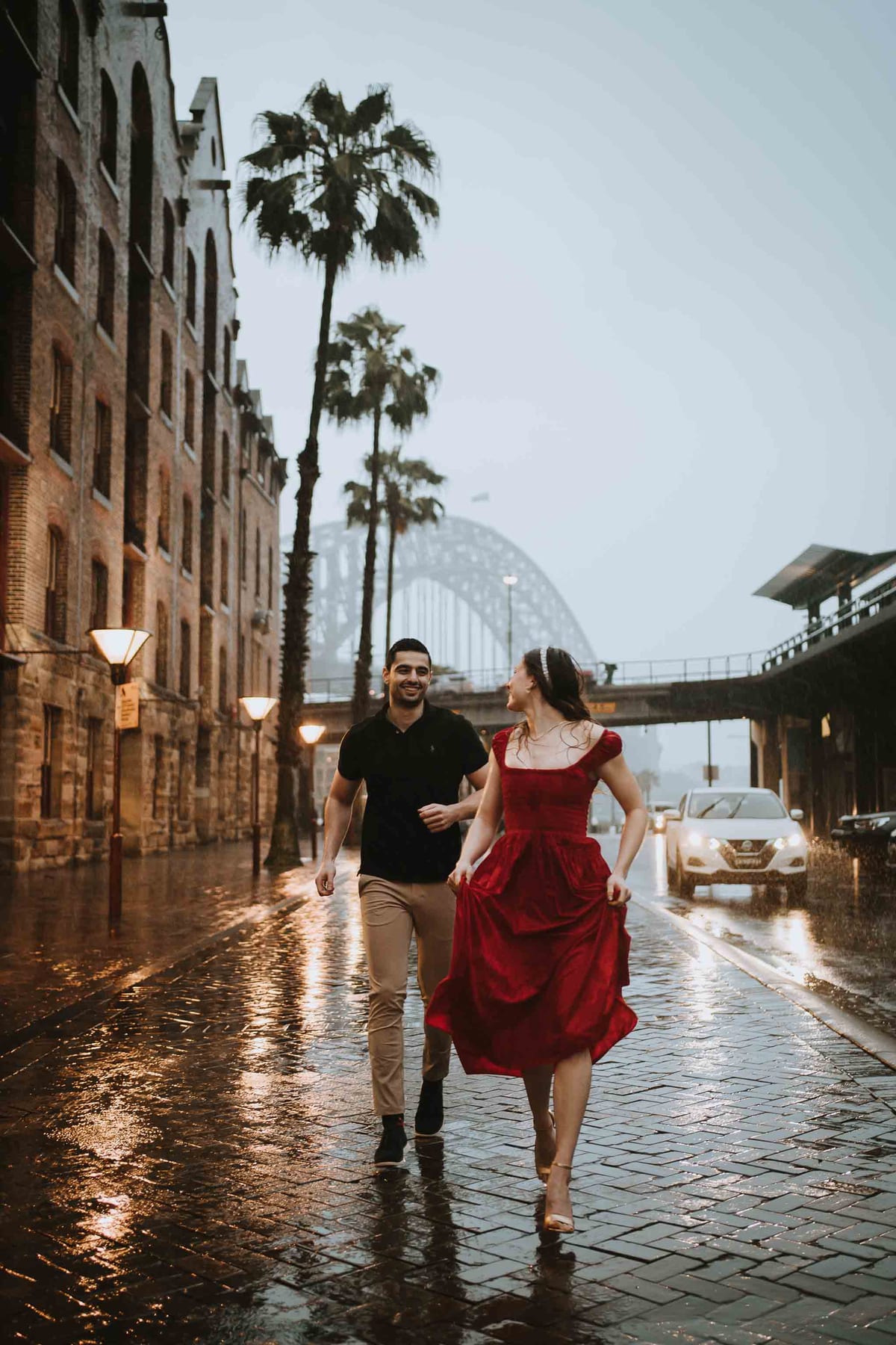RANKO AND SAVANNAH (Rainy engagement photoshoot at Sydney Harbour bridge and Opera house)