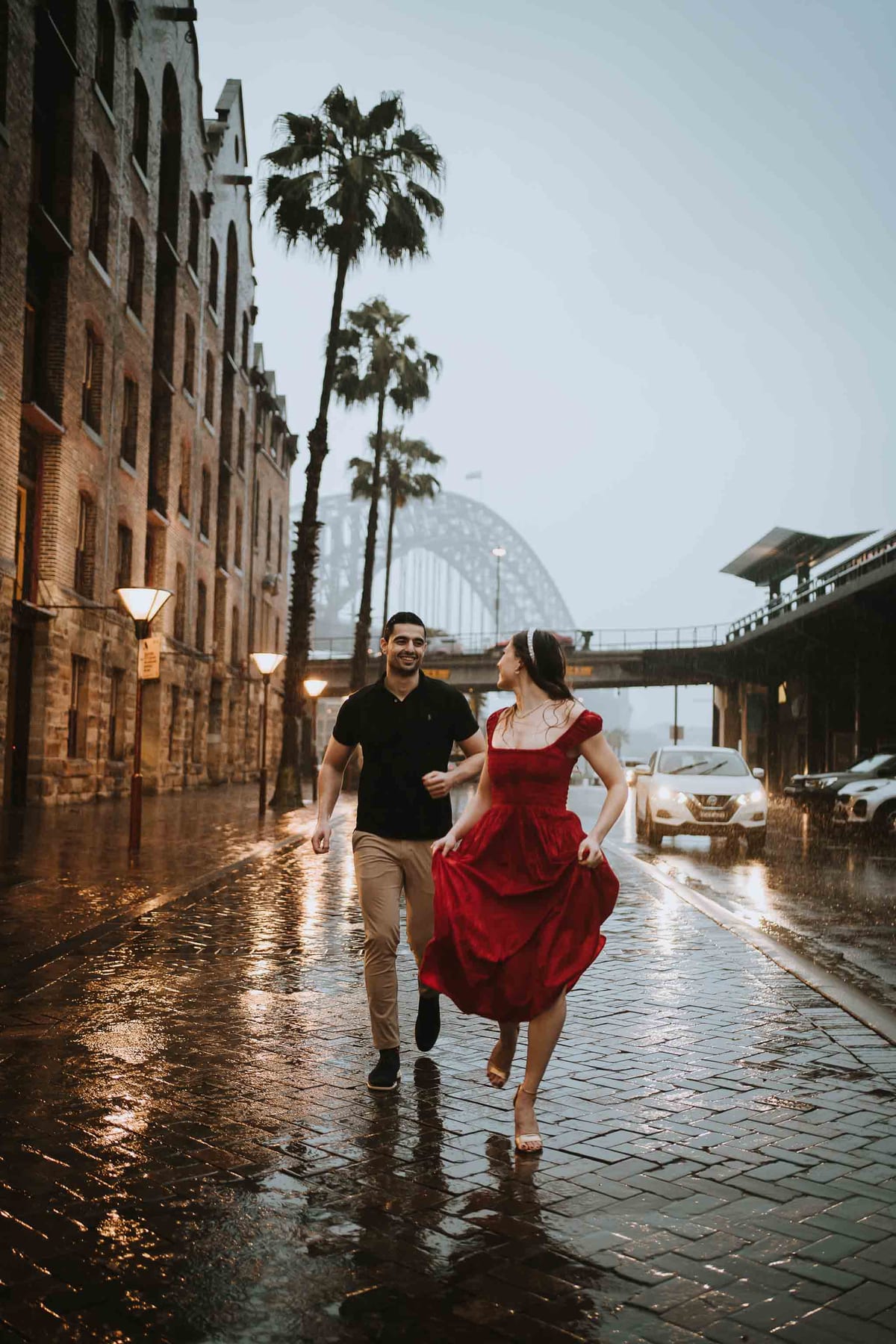 RANKO AND SAVANNAH (Rainy engagement photoshoot at Sydney Harbour bridge and Opera house)