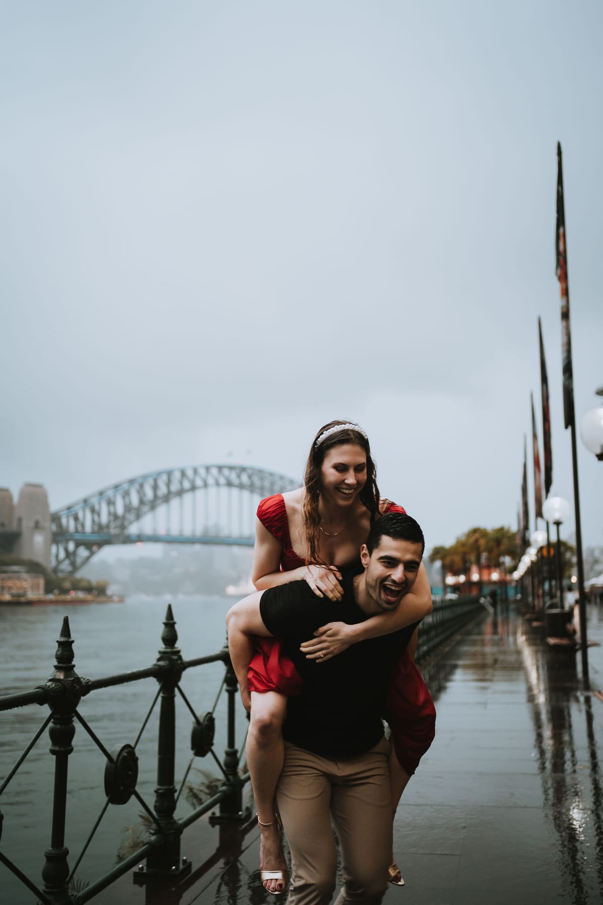 RANKO AND SAVANNAH (Rainy engagement photoshoot at Sydney Harbour bridge and Opera house)