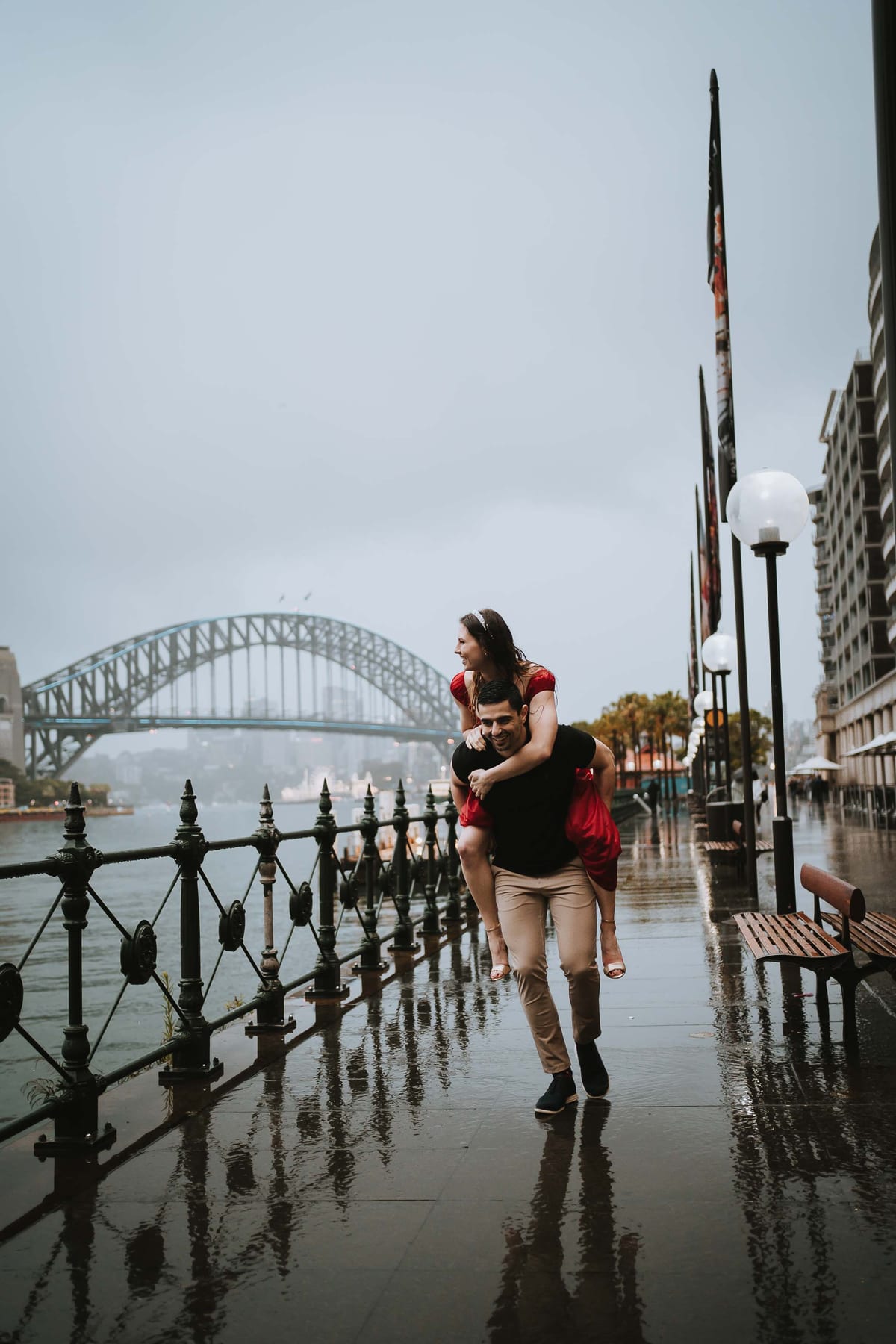 RANKO AND SAVANNAH (Rainy engagement photoshoot at Sydney Harbour bridge and Opera house)