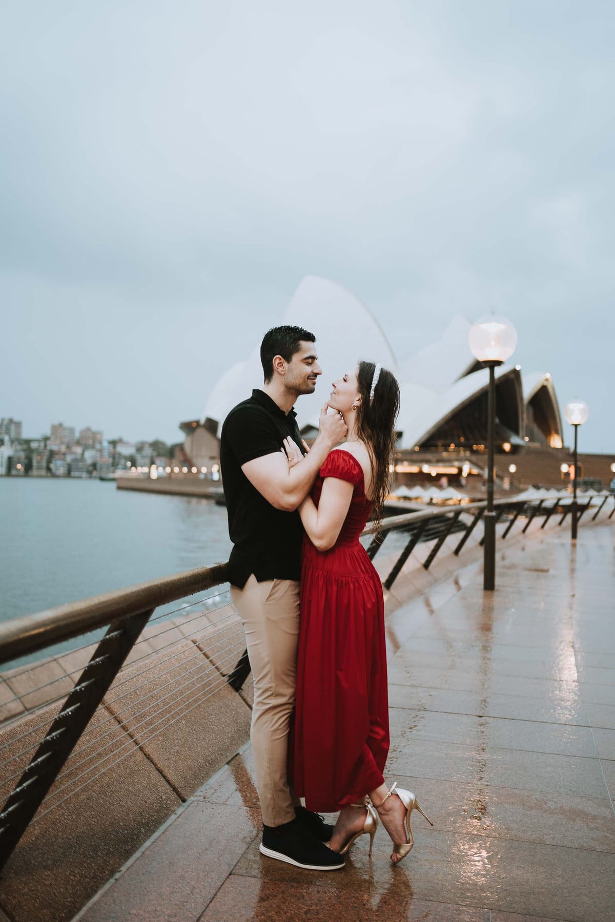RANKO AND SAVANNAH (Rainy engagement photoshoot at Sydney Harbour bridge and Opera house)