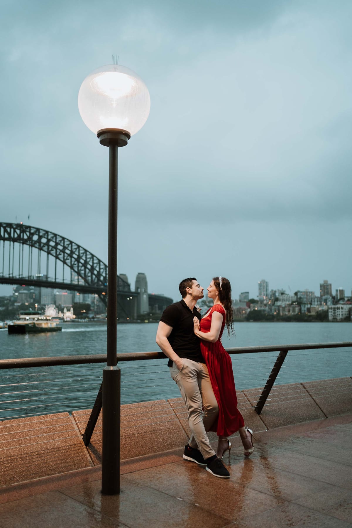 RANKO AND SAVANNAH (Rainy engagement photoshoot at Sydney Harbour bridge and Opera house)