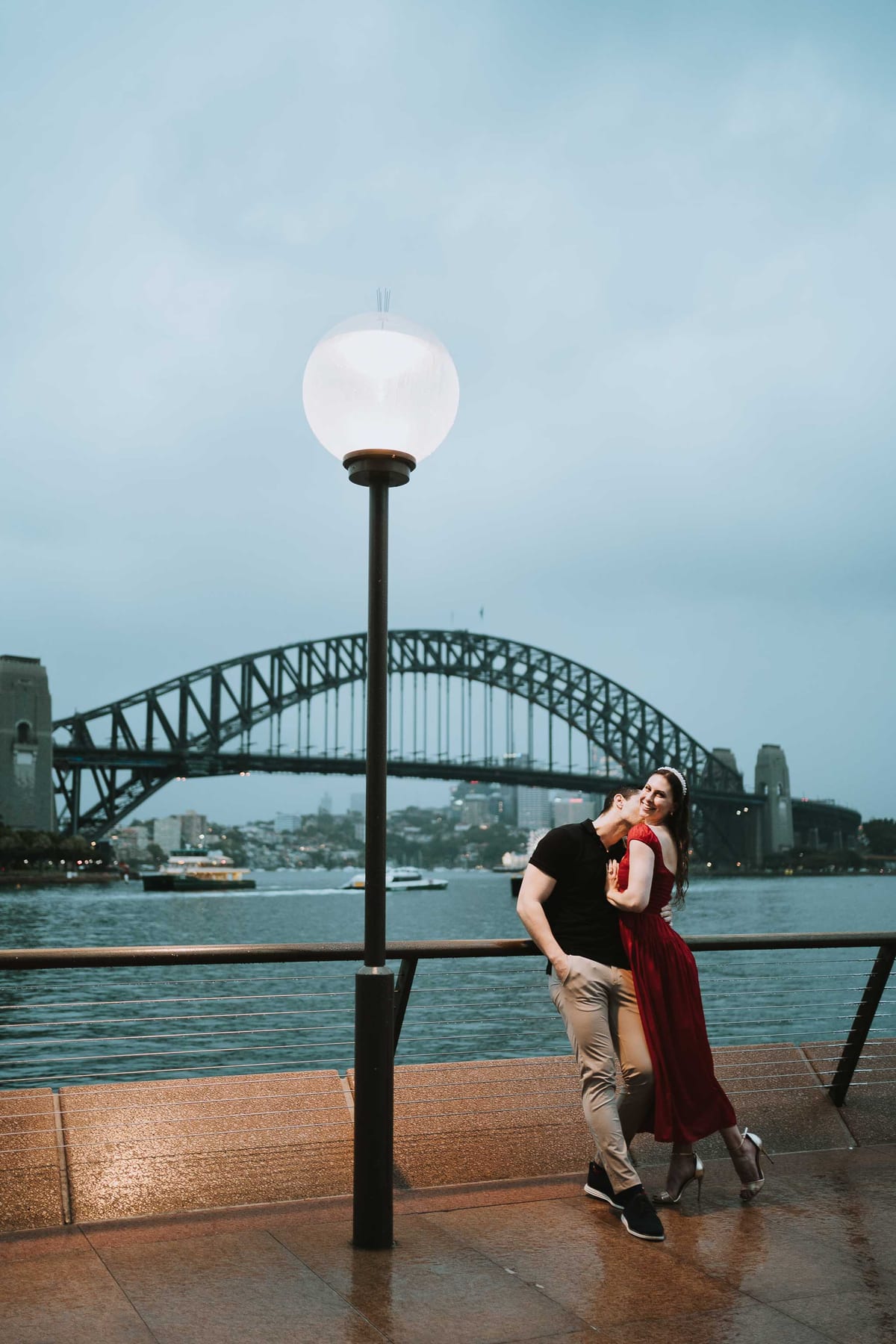 RANKO AND SAVANNAH (Rainy engagement photoshoot at Sydney Harbour bridge and Opera house)