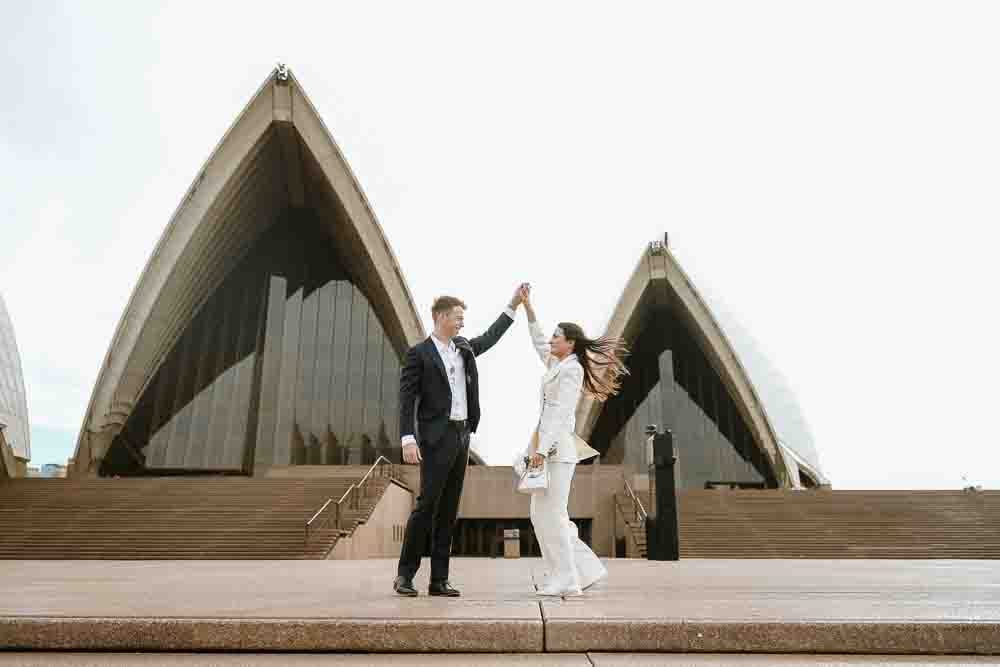 NICK AND SOPHIE (Chic Pre-wedding photoshoot at Sydney Opera house, Harbour bridge and the Rocks)