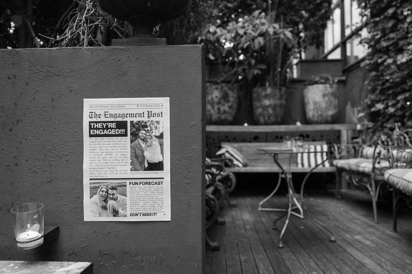 Lara and Harrison (Fun retro Engagement Party at Tatler, Darlinghurst, Sydney)