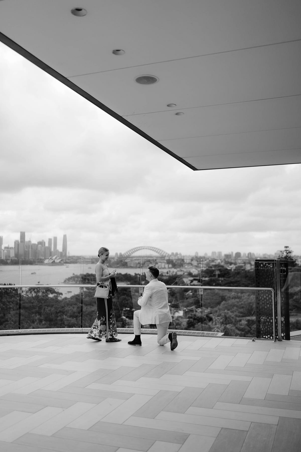 Andrew and Edwina's Surprise Proposal at Taronga Zoo Rooftop | Sydney Proposal Photography