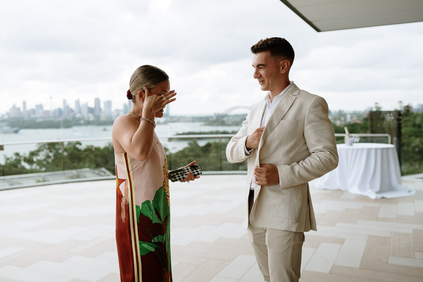 Andrew and Edwina's Surprise Proposal at Taronga Zoo Rooftop | Sydney Proposal Photography