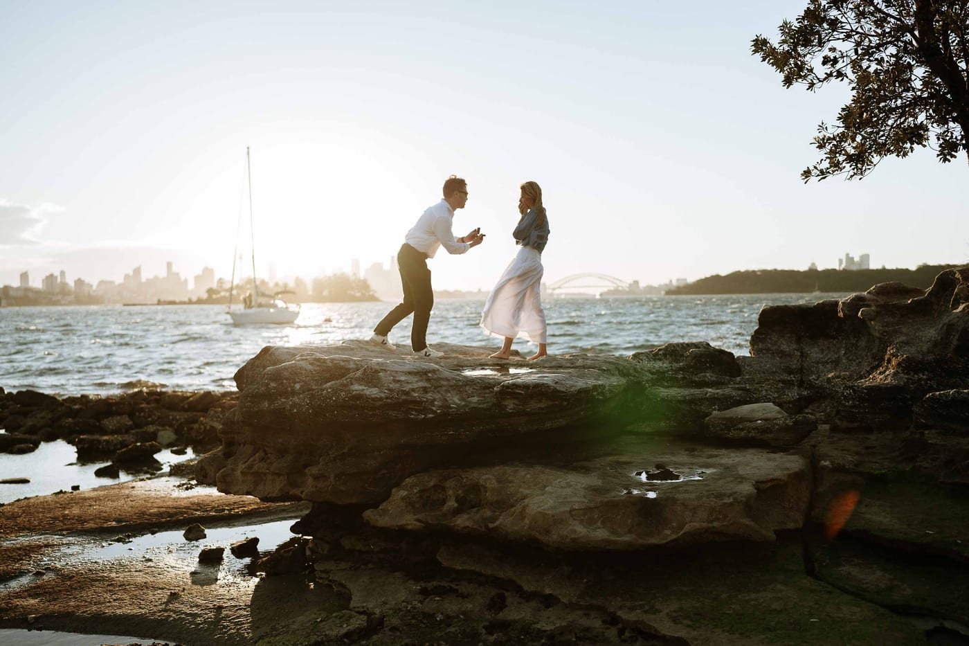 Alex’s Surprise Proposal at Milk Beach | Sydney Harbour Couples Photography