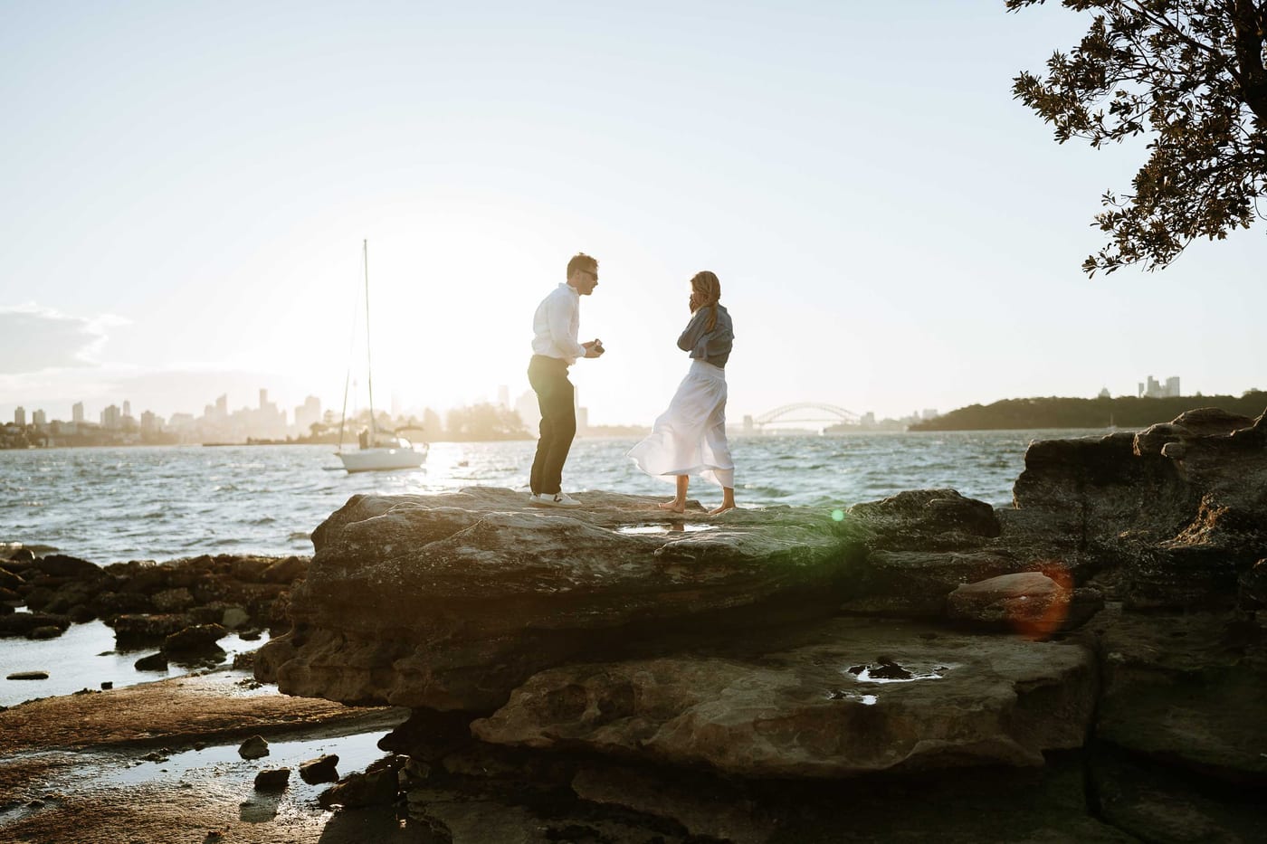 Alex’s Surprise Proposal at Milk Beach | Sydney Harbour Couples Photography