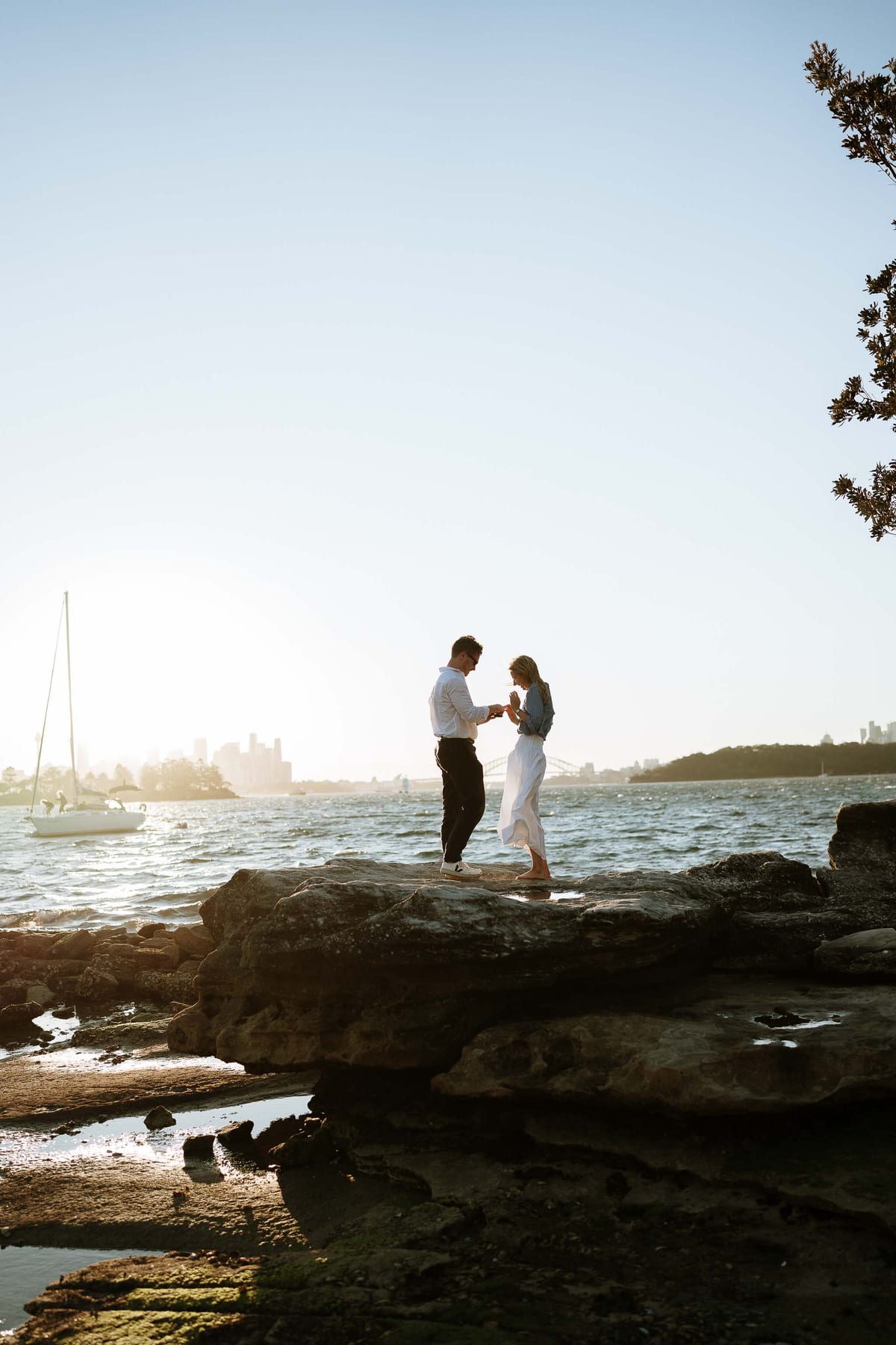 Alex’s Surprise Proposal at Milk Beach | Sydney Harbour Couples Photography