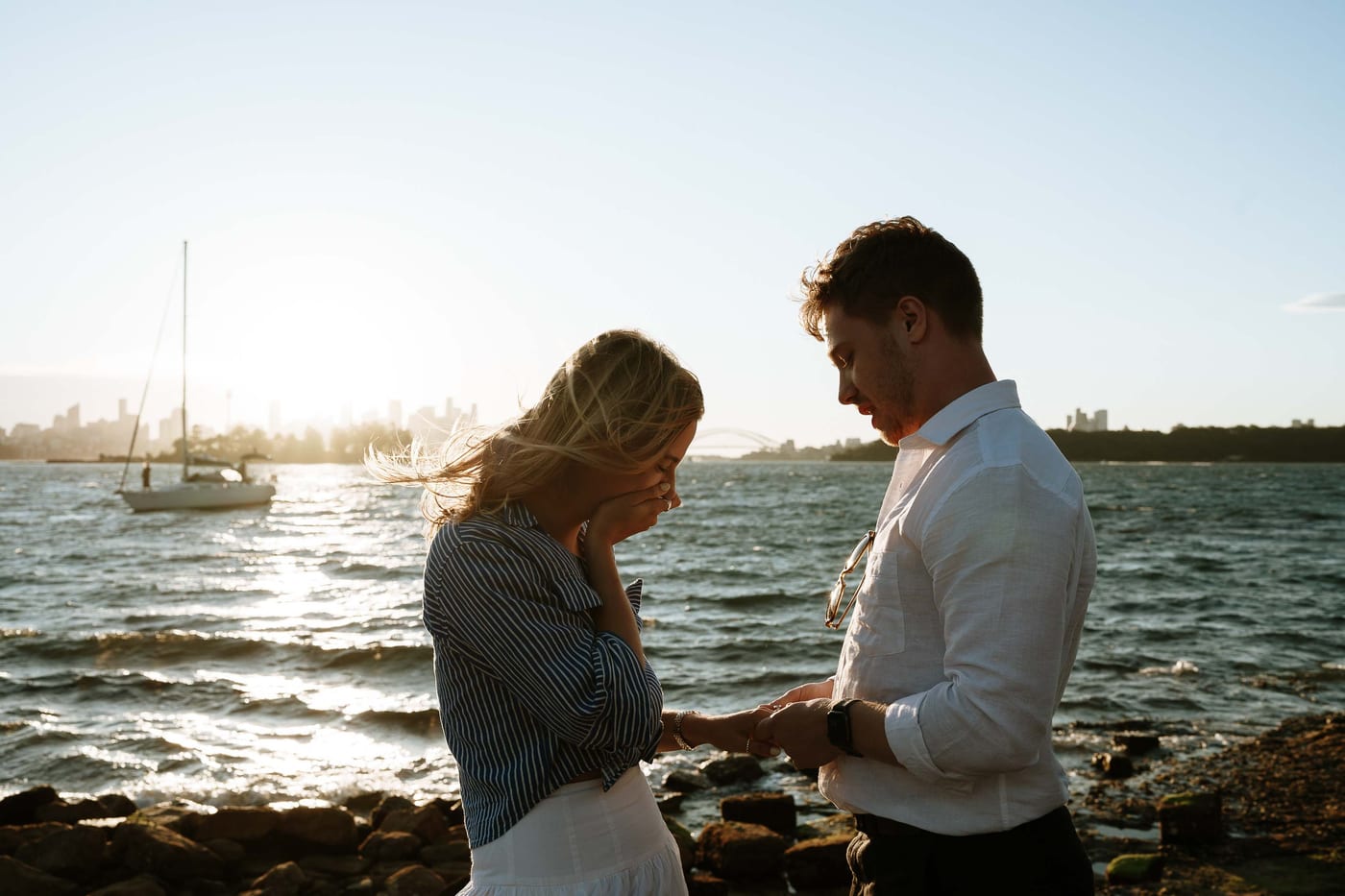 Alex’s Surprise Proposal at Milk Beach | Sydney Harbour Couples Photography